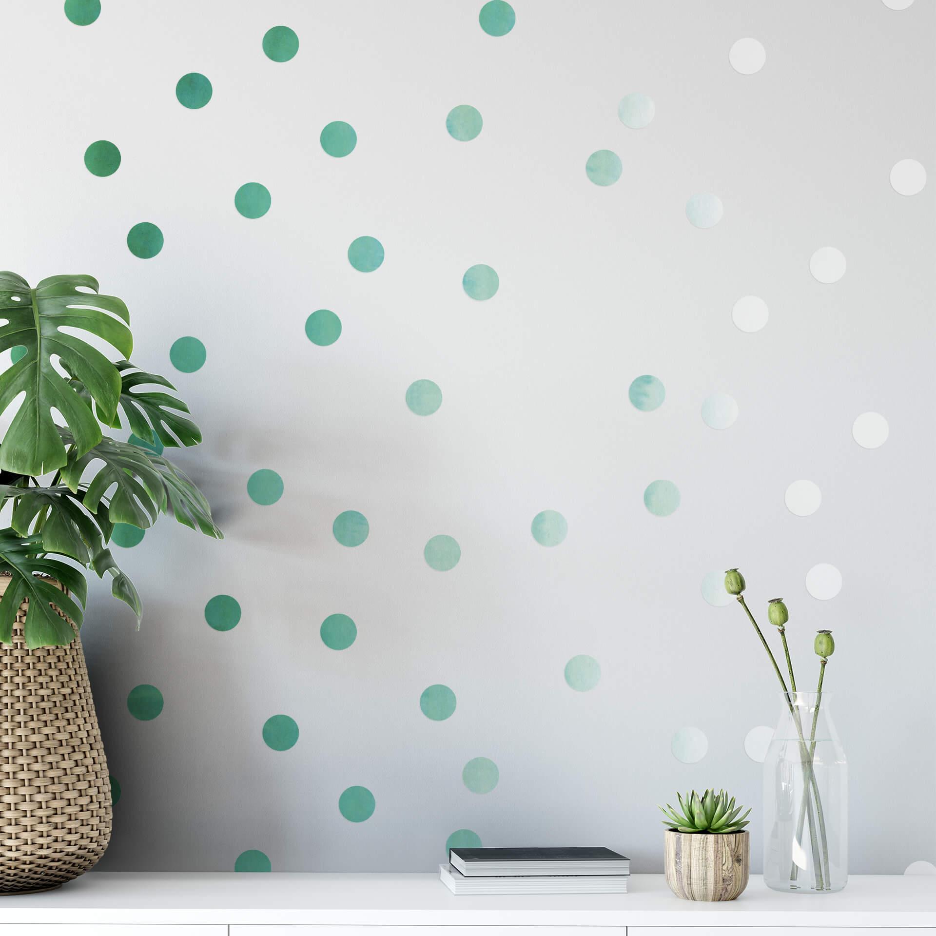 Muursticker set stippen - Ombre Groen