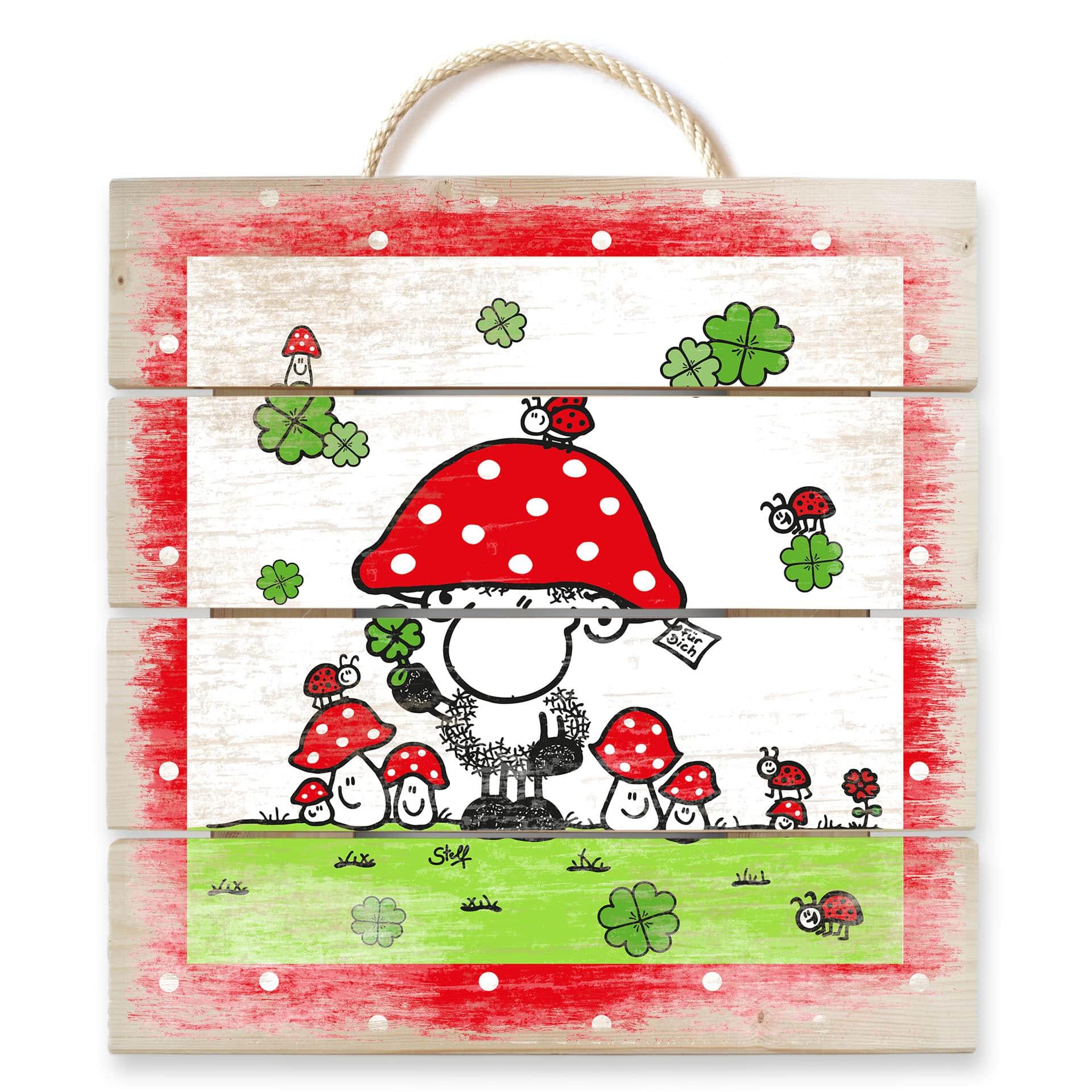 Stampa su legno Sheepworld - portafortuna