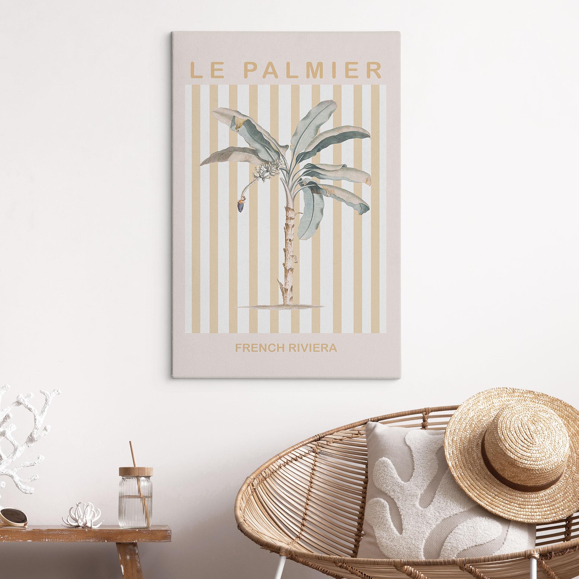 Lærredsprint - Palmetræ på den franske riviera - Grace Digital Art