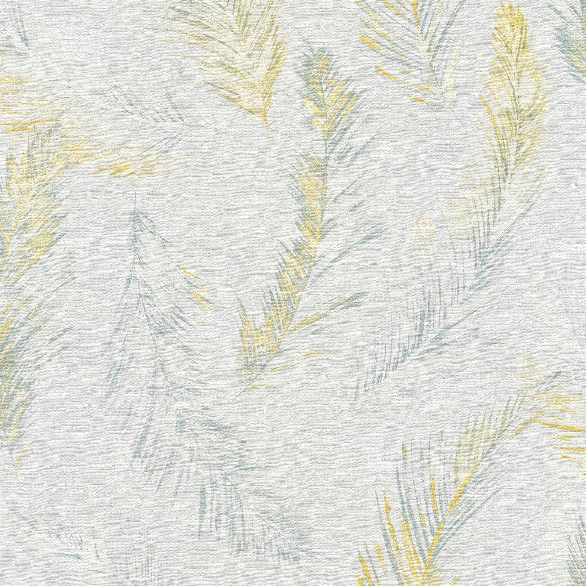 Private Walls Vliestapete Four Seasons Tapete mit Federn gelb, grau