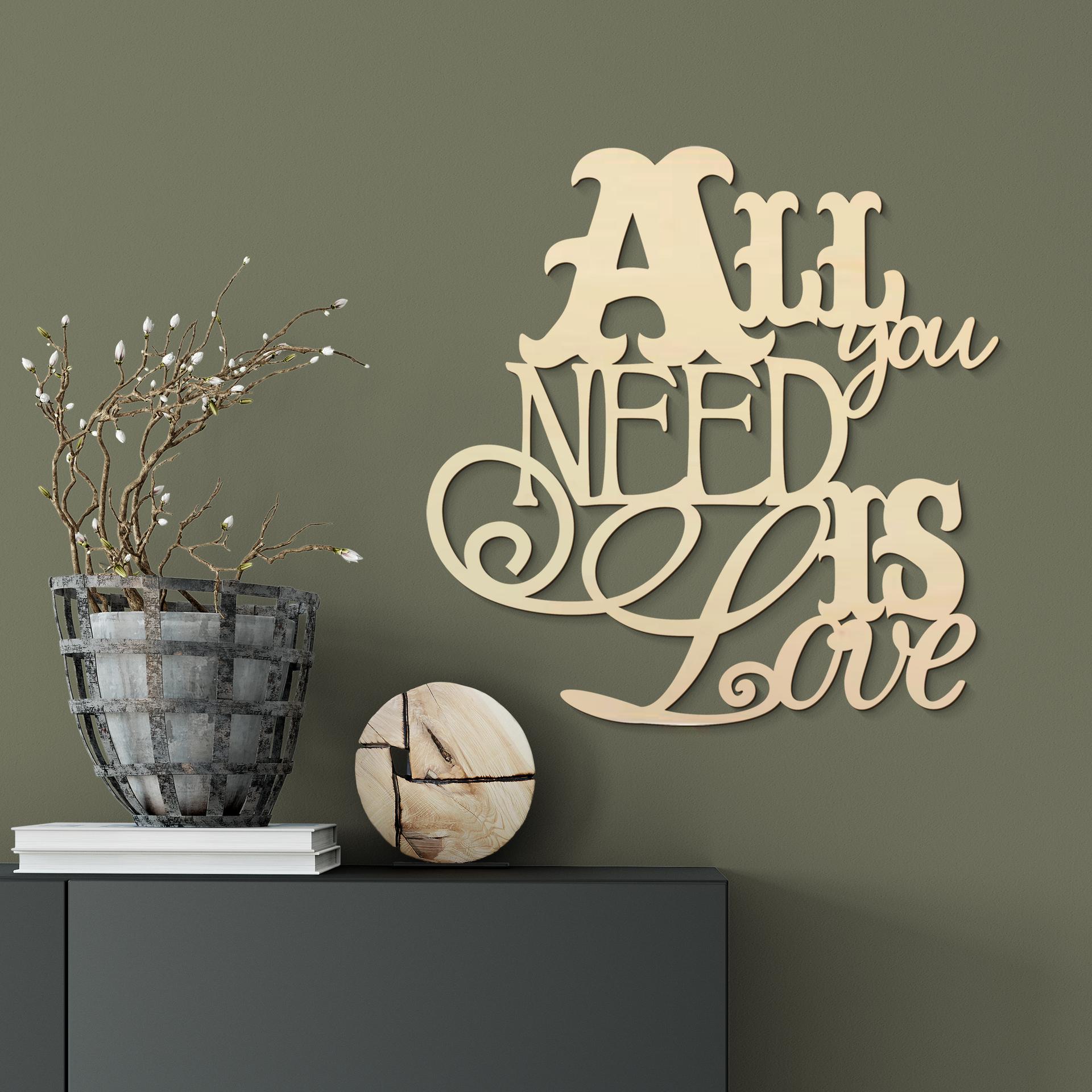 Træbogstaver - All you need is love - Poppel