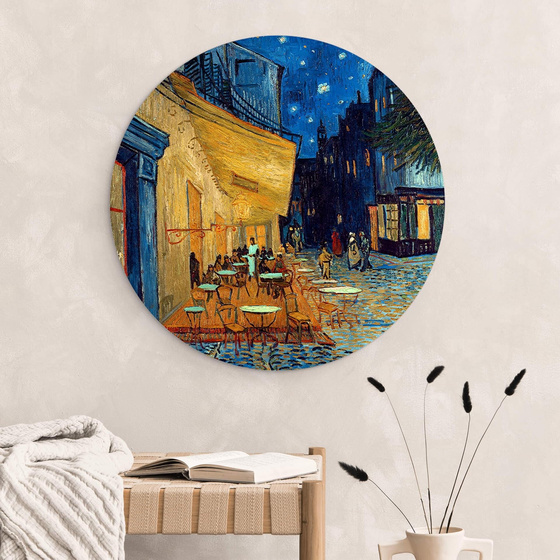 Wandcirkel van Gogh - Café Terras in de Avond