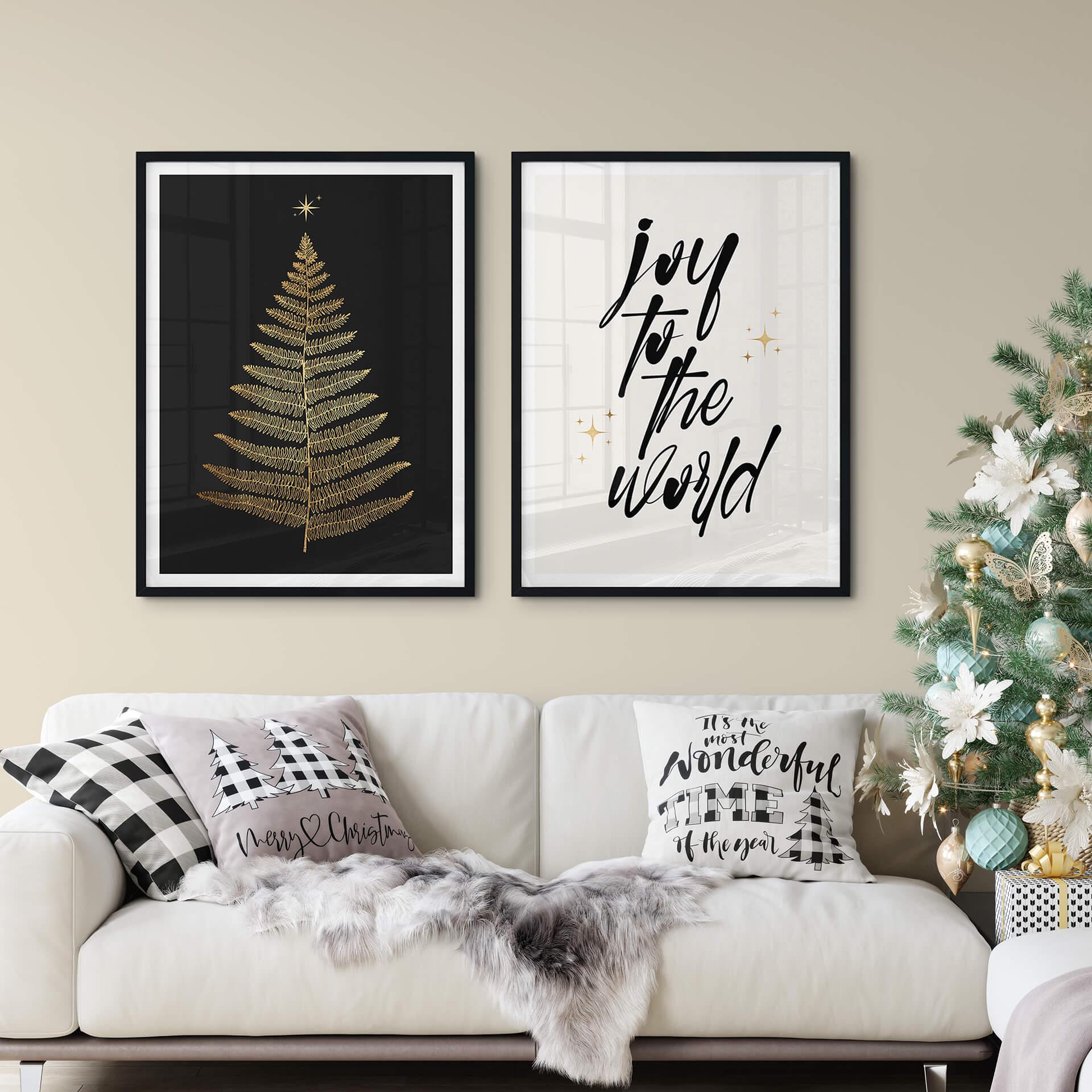 Poster Kubistika - Joy to the world Kerstposter