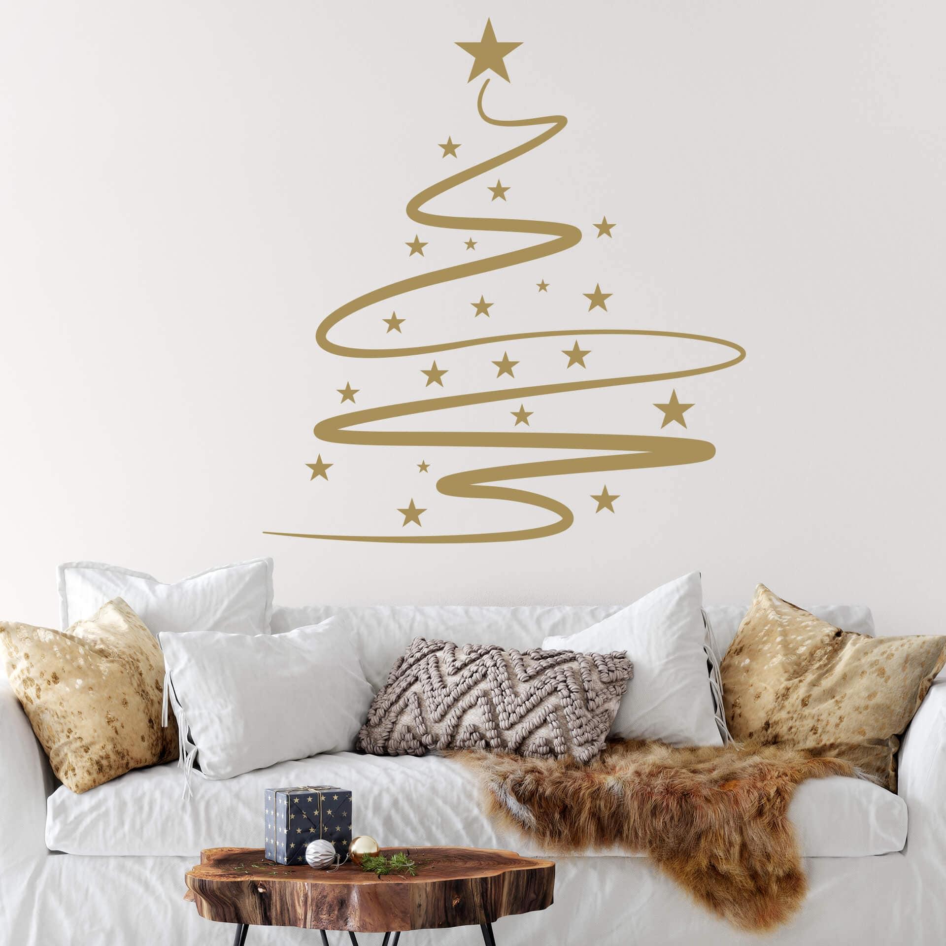 Wallsticker Linjekunst til juletræer