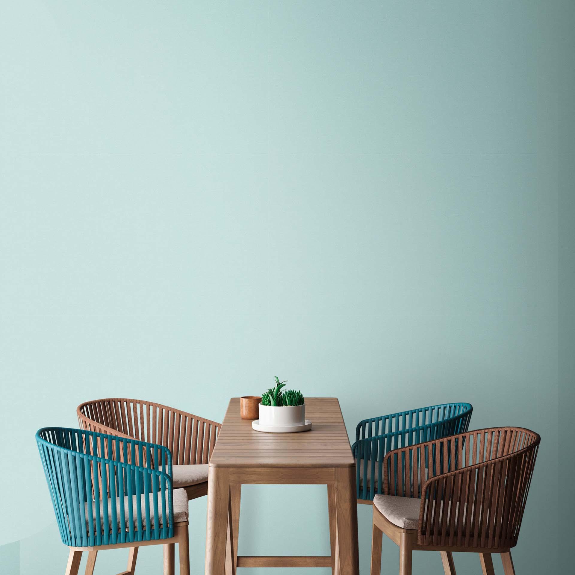 behang turquoise blauw effen vliesbehang voor keukens, badkamers, gangen