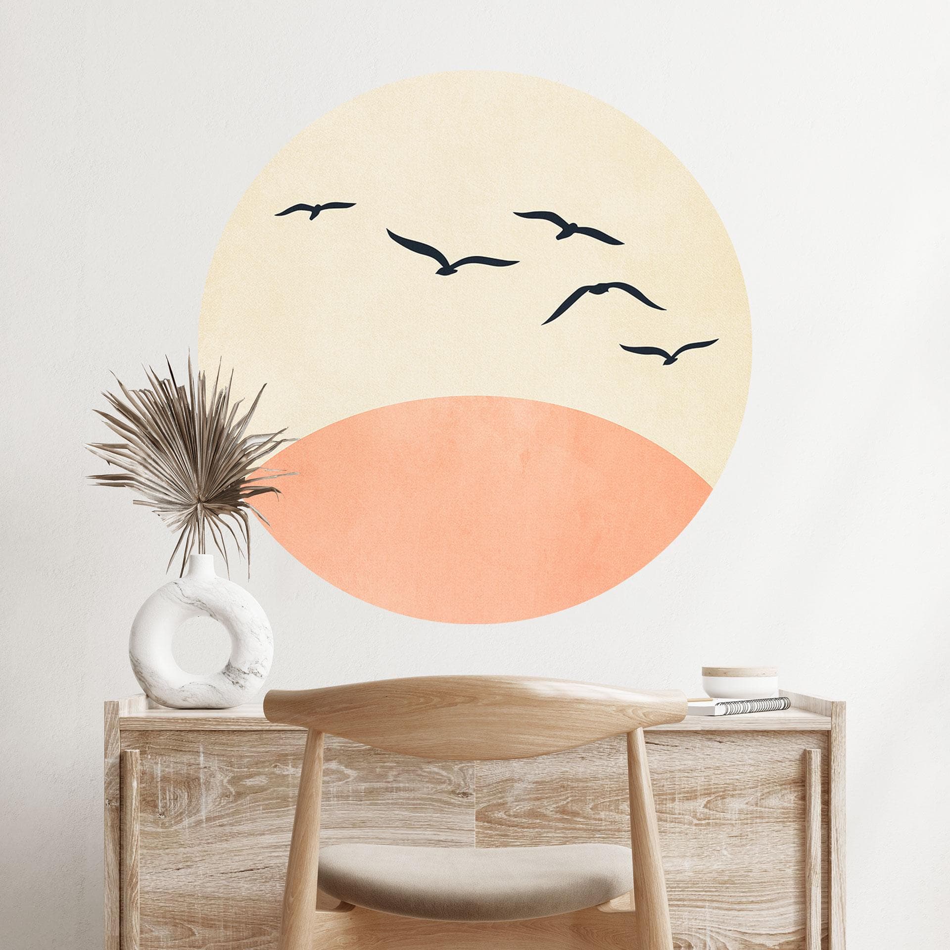 Wall Sticker Sværm af fugle ved solnedgang - Kubistika