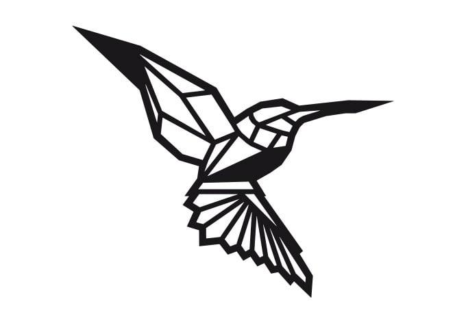 Adesivo origami - Colibrì