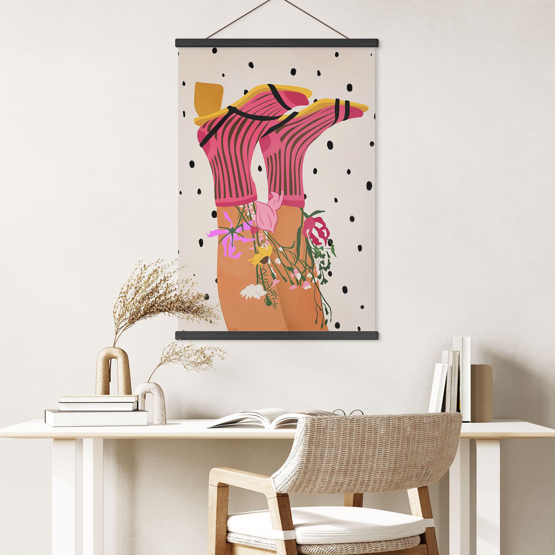 Póster de tela Sock love meets flower power - Mokate