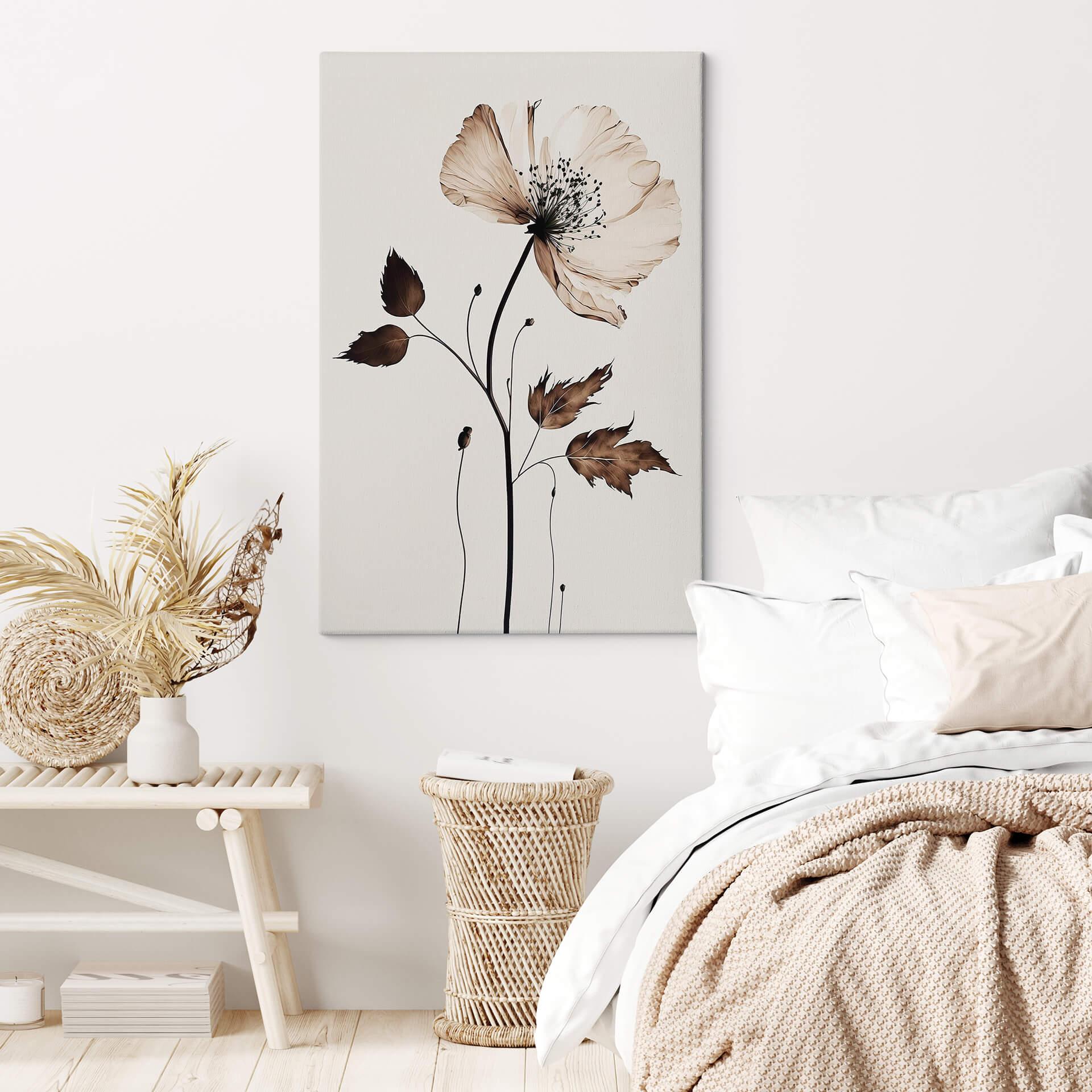 Lærredsprint - Dried Flowers in Cream - Treechild