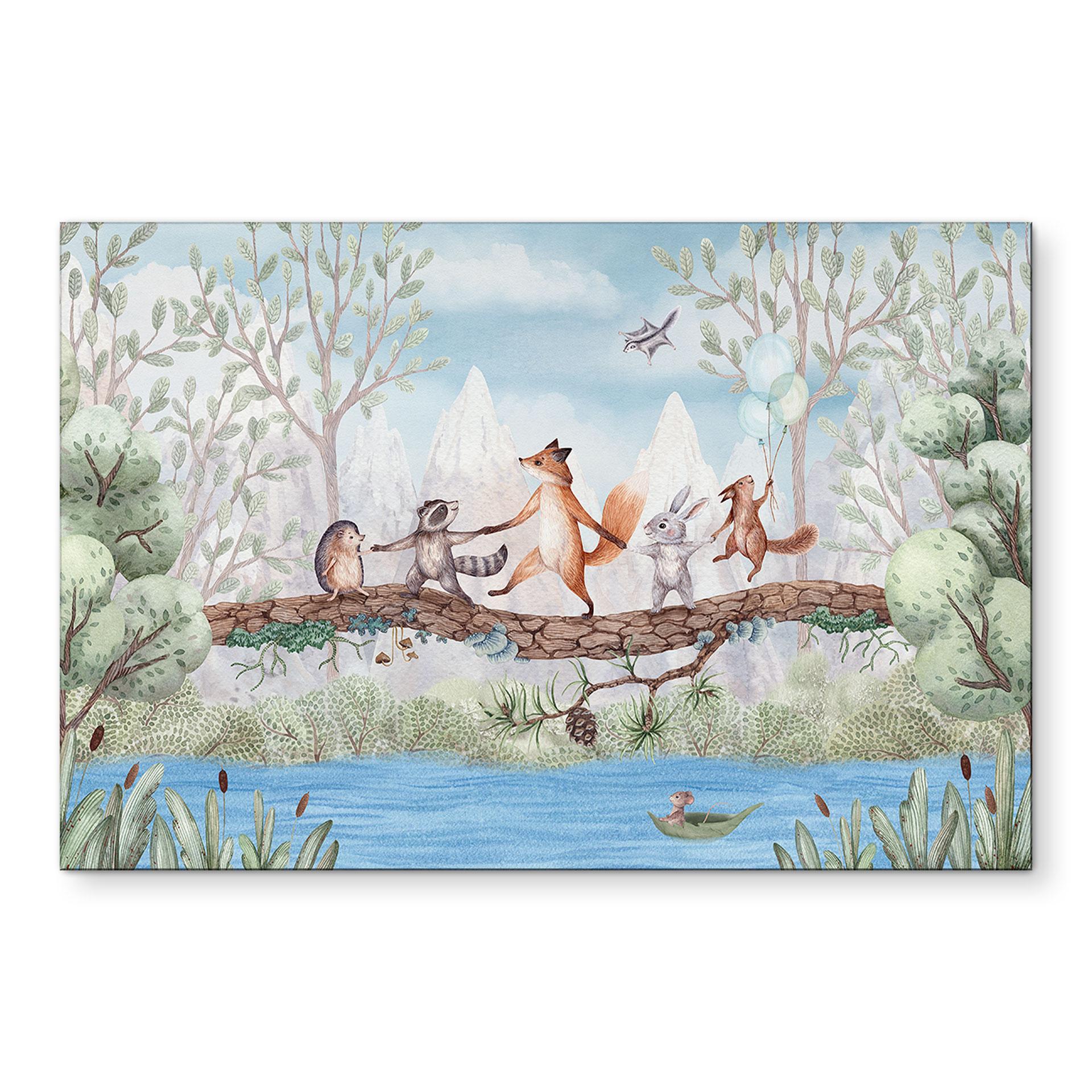 Wanddecoratie Dierenuitstapje in de Natuur - Oliver Robins - Alu-Dibond