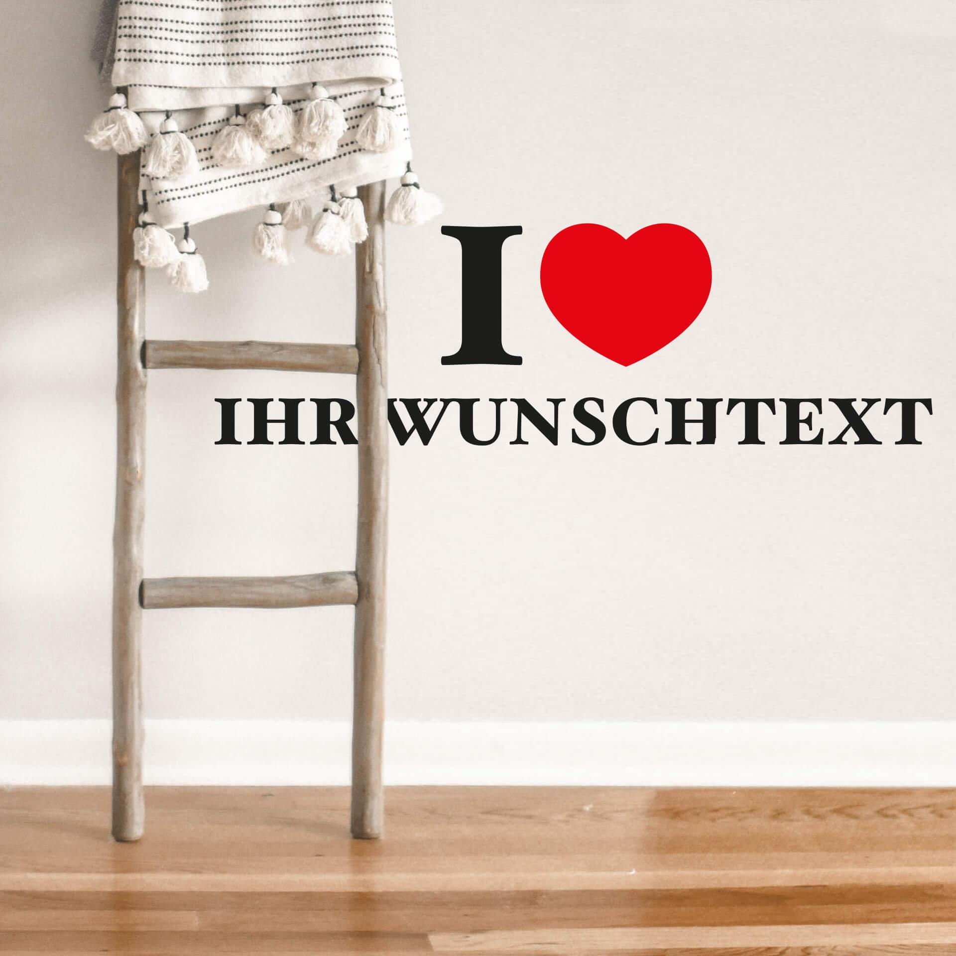 Wallsticker - I love + egen tekst