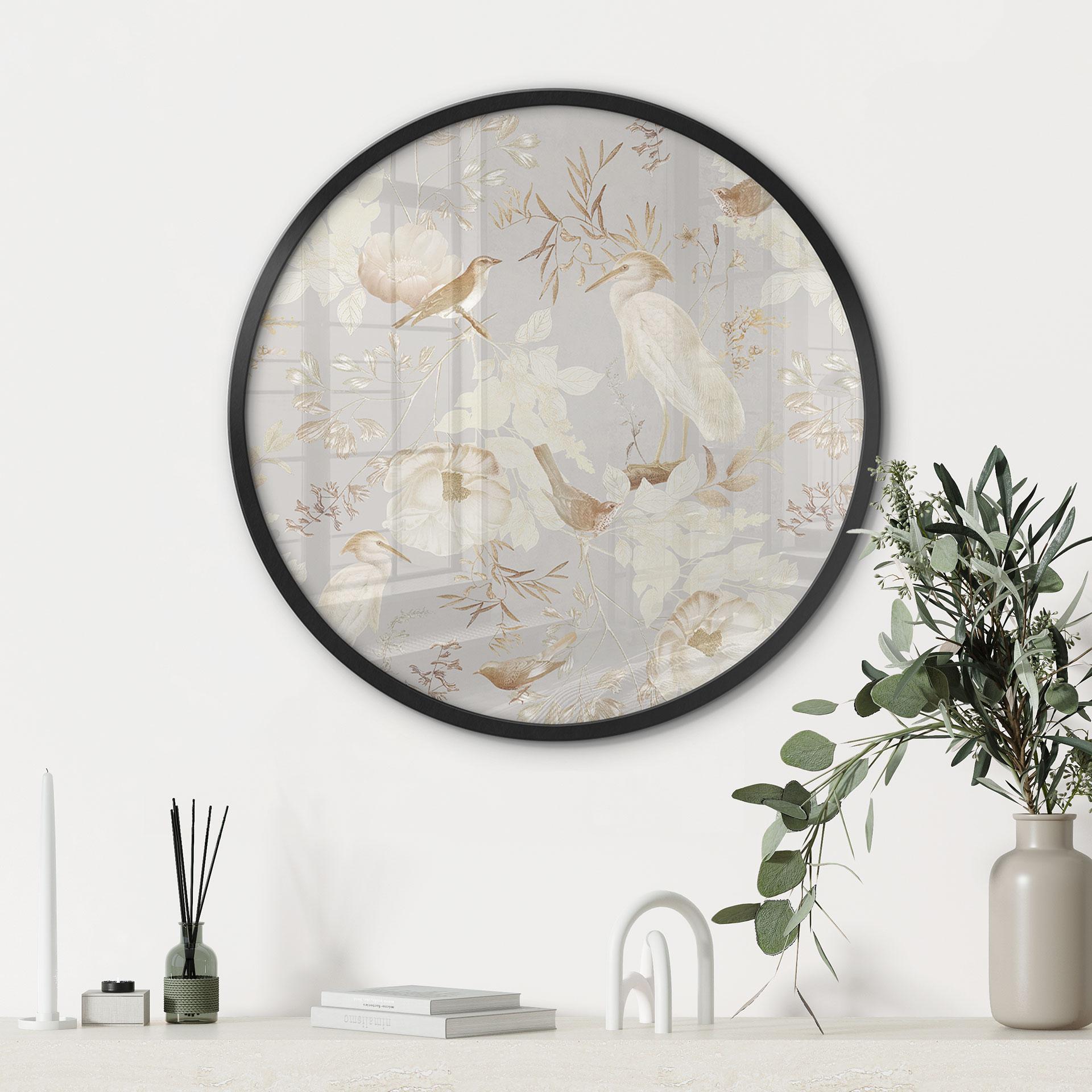 Poster Uccelli tra fiori bianchi - UN Designs
