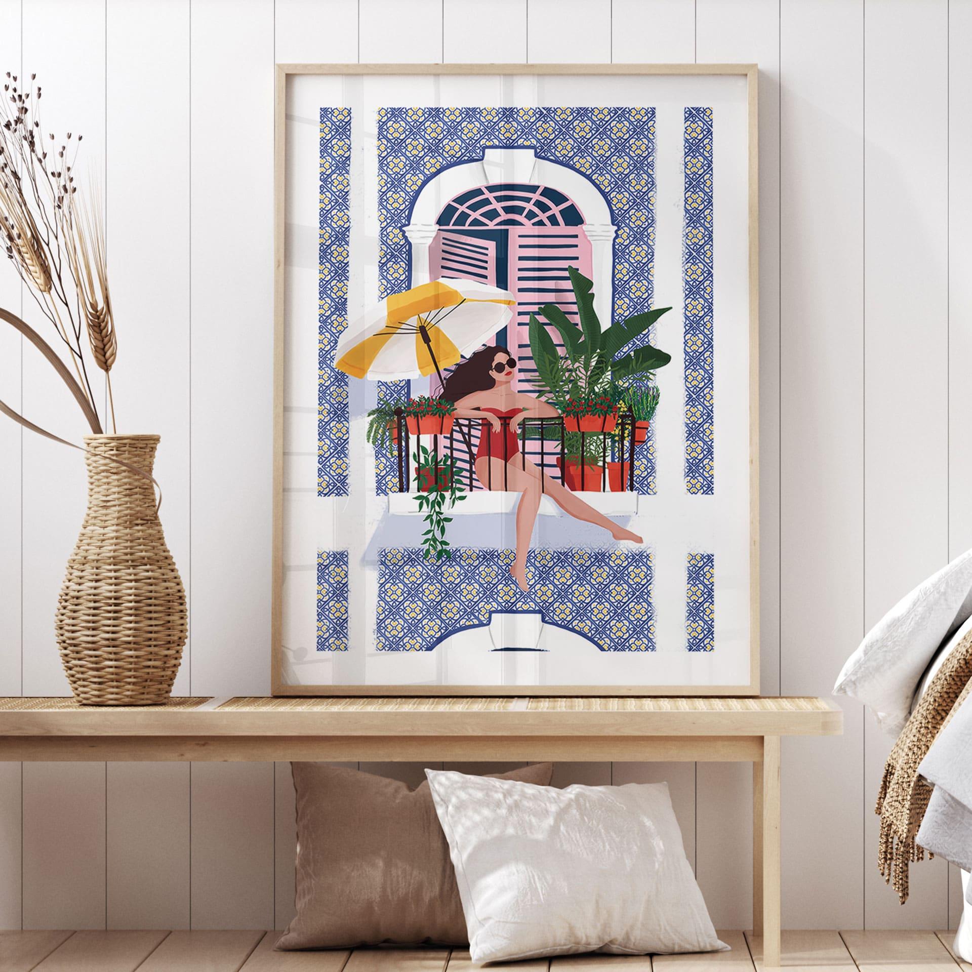 Poster Vakantie op het balkon - Tomljanovic
