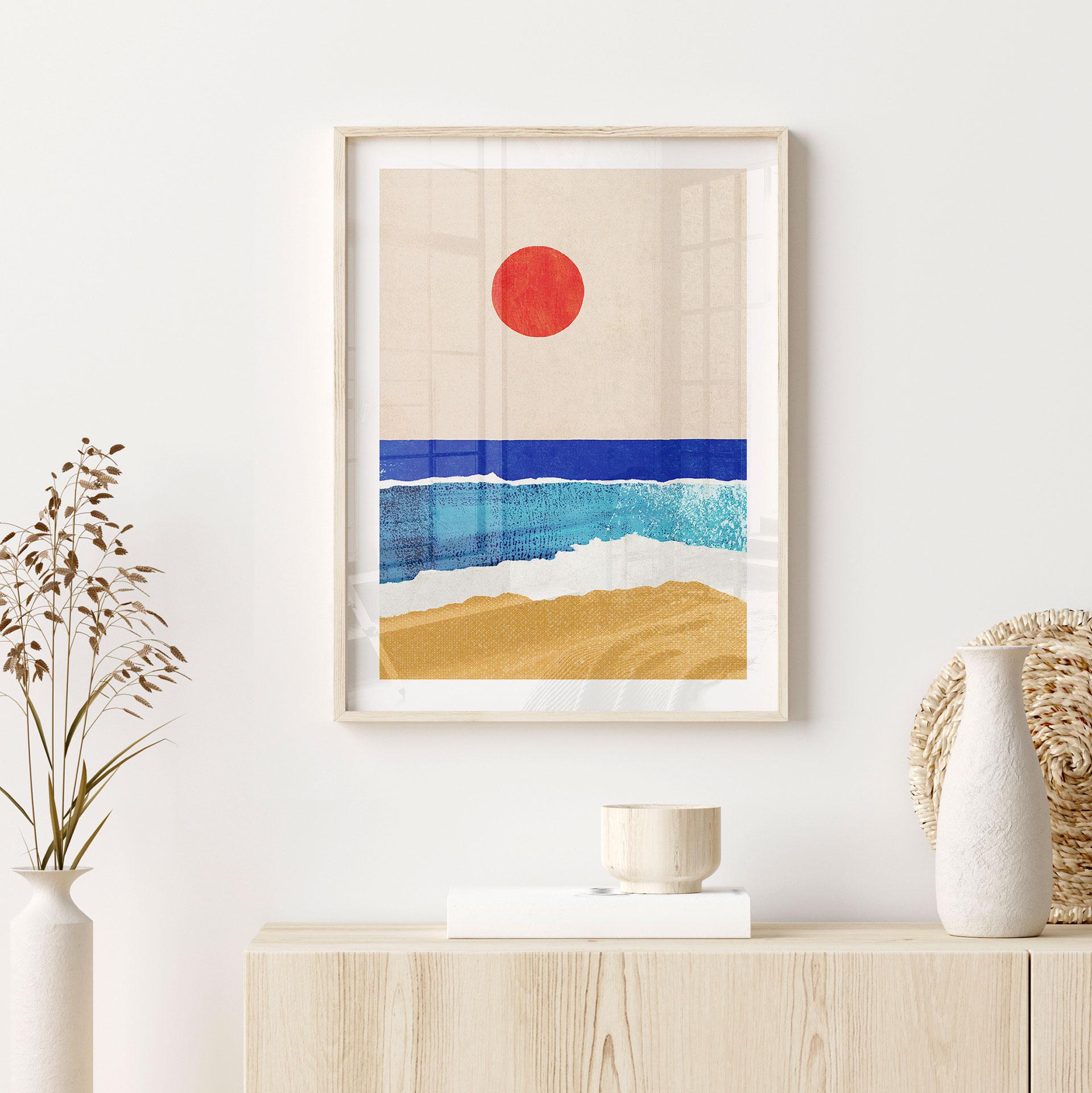 Plakat Stille strand ved solnedgang - Rivers