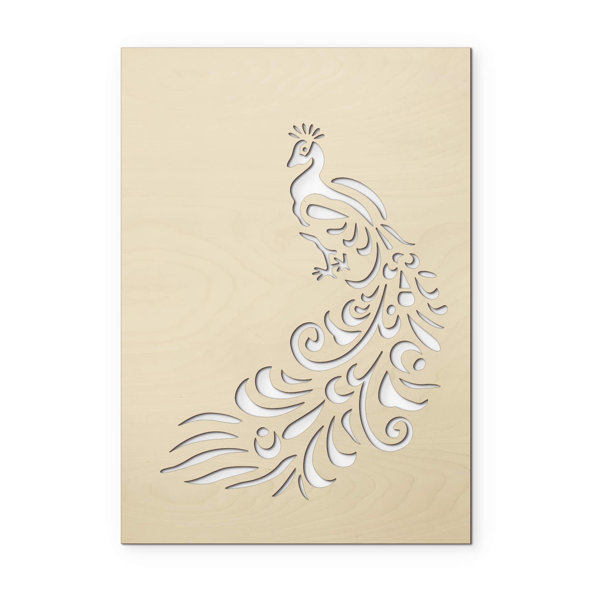 Decoro in legno - Pavone