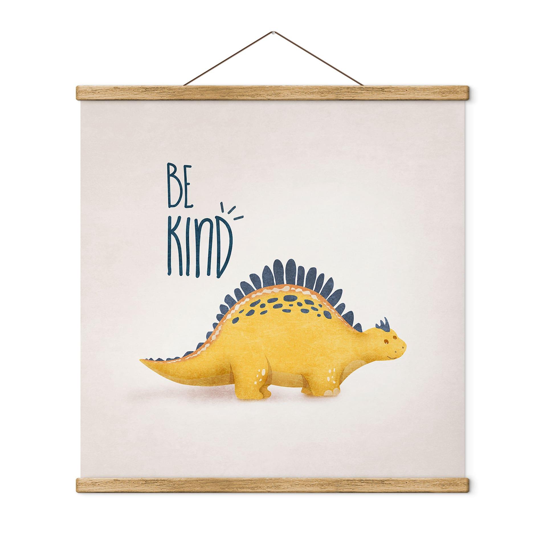 Tekstil plakat Dino Be Kind - Stegosaurus - Tunaboylu