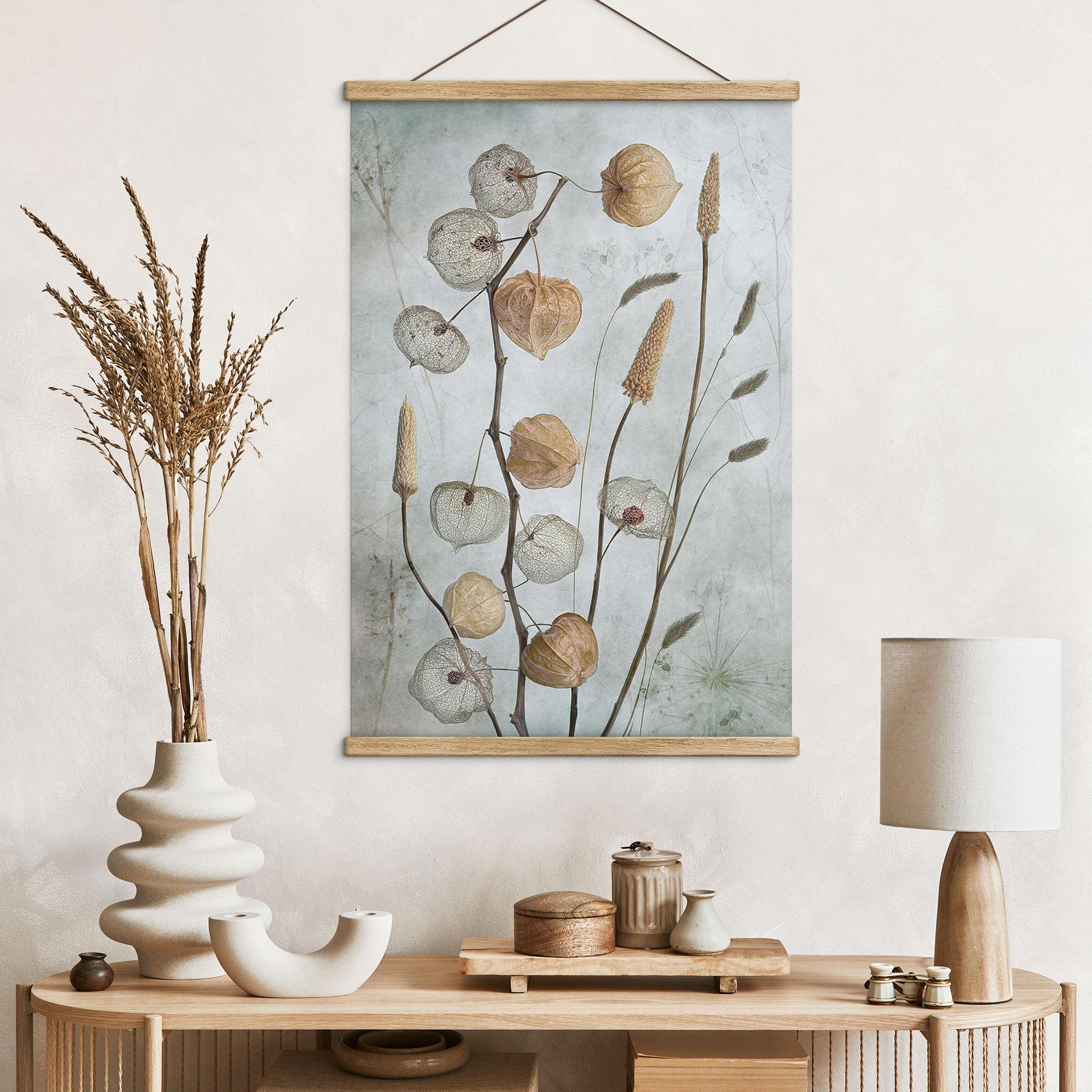 Tekstil plakat Tørrede lanterneblomster - Disher
