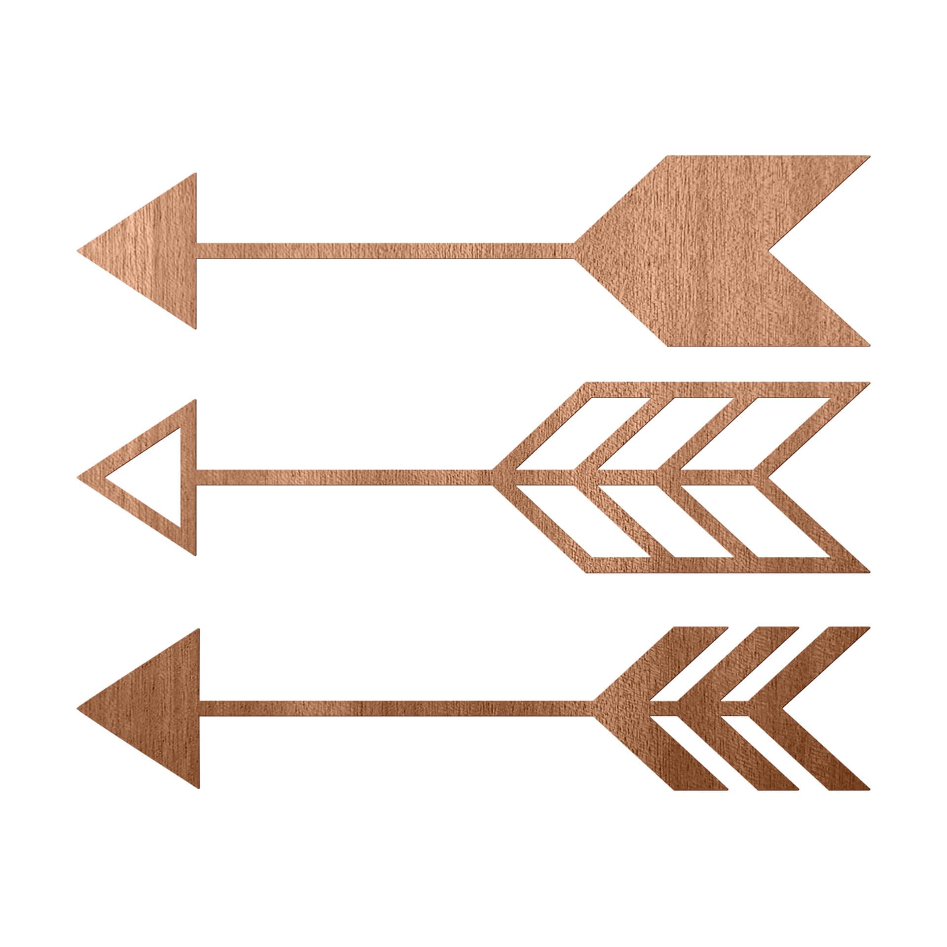 Flechas de madera de caoba artísticas (juego de 3)