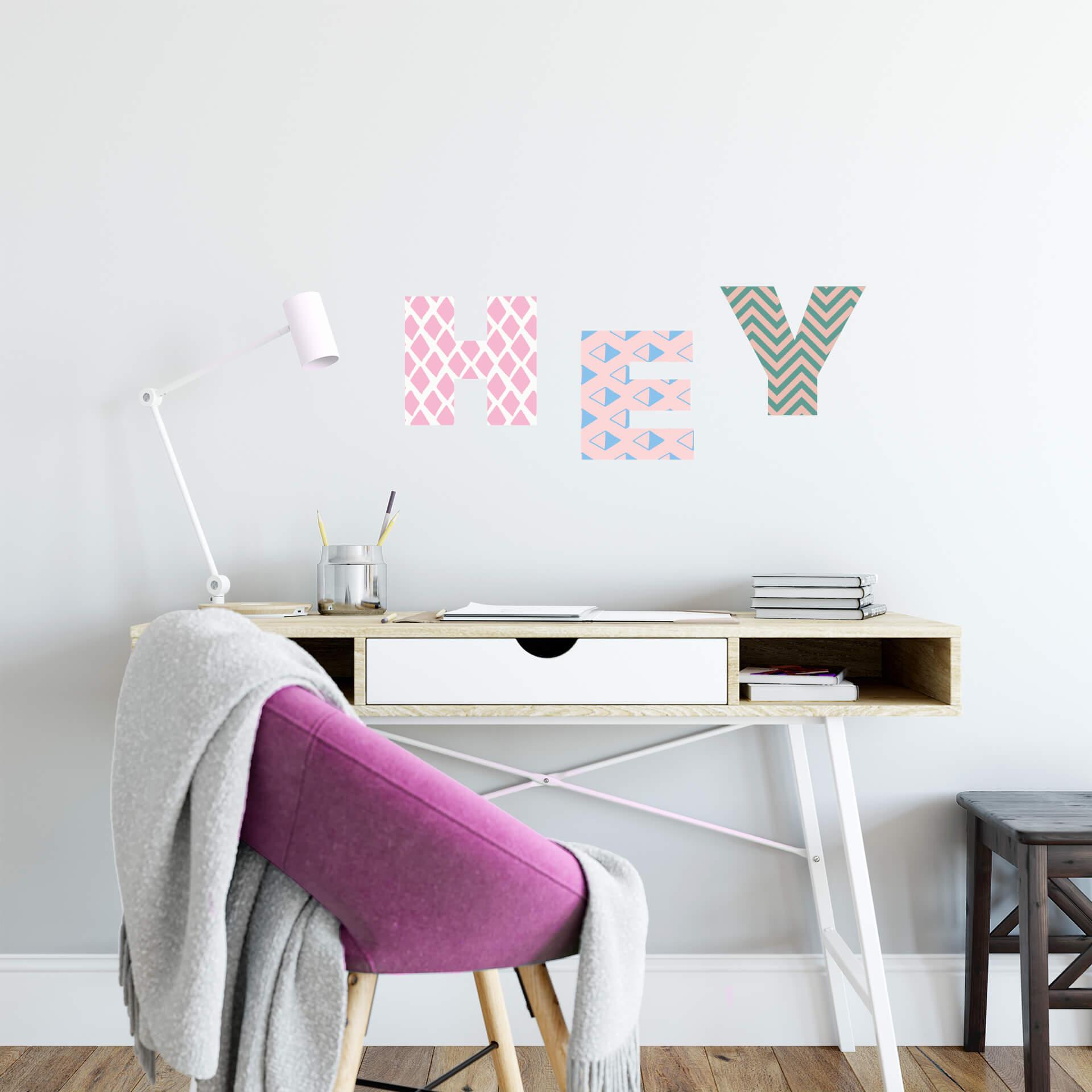Wallsticker - Alfabet, geometrisk