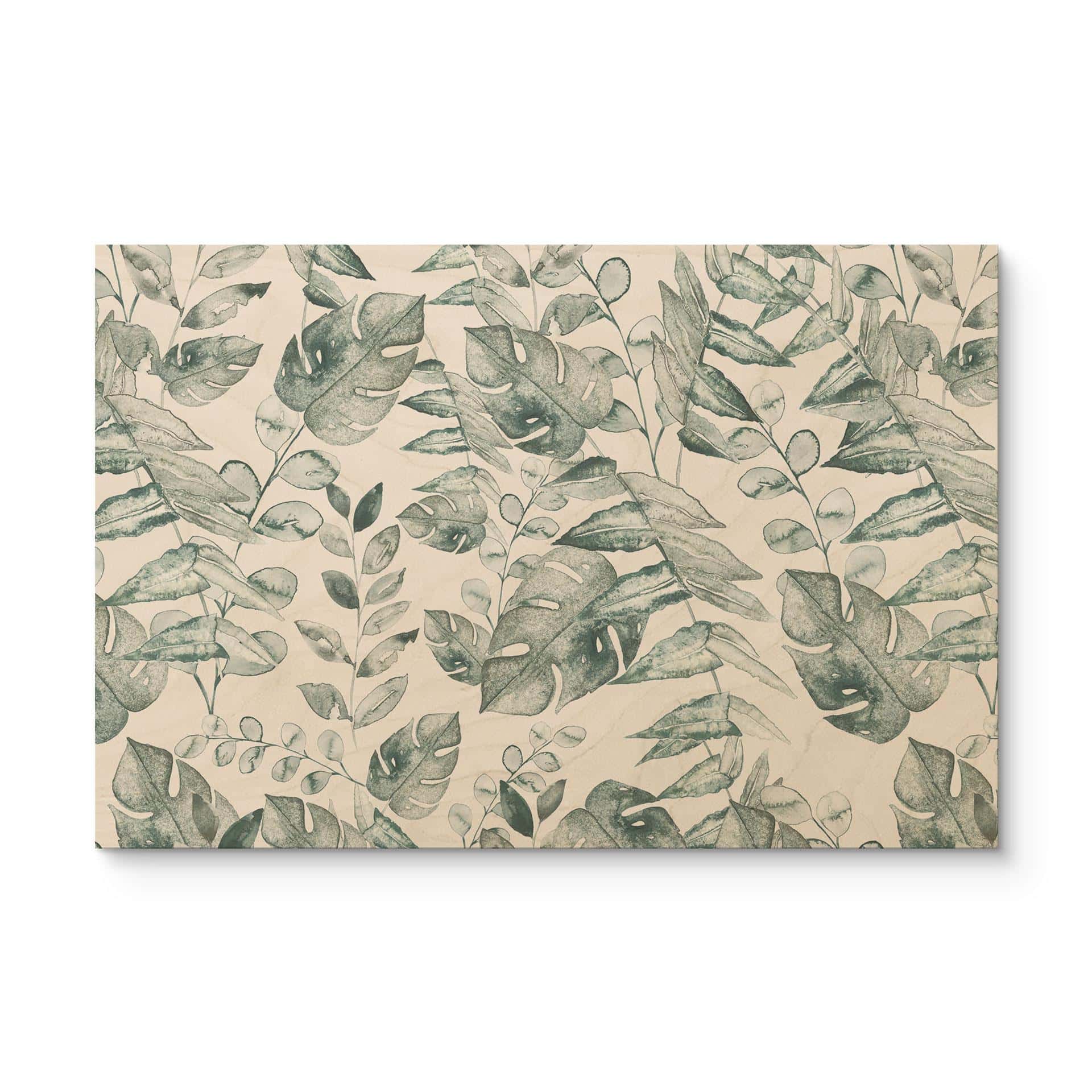 Billede af træ jungleblade akvarel creme - Bloomery Decor