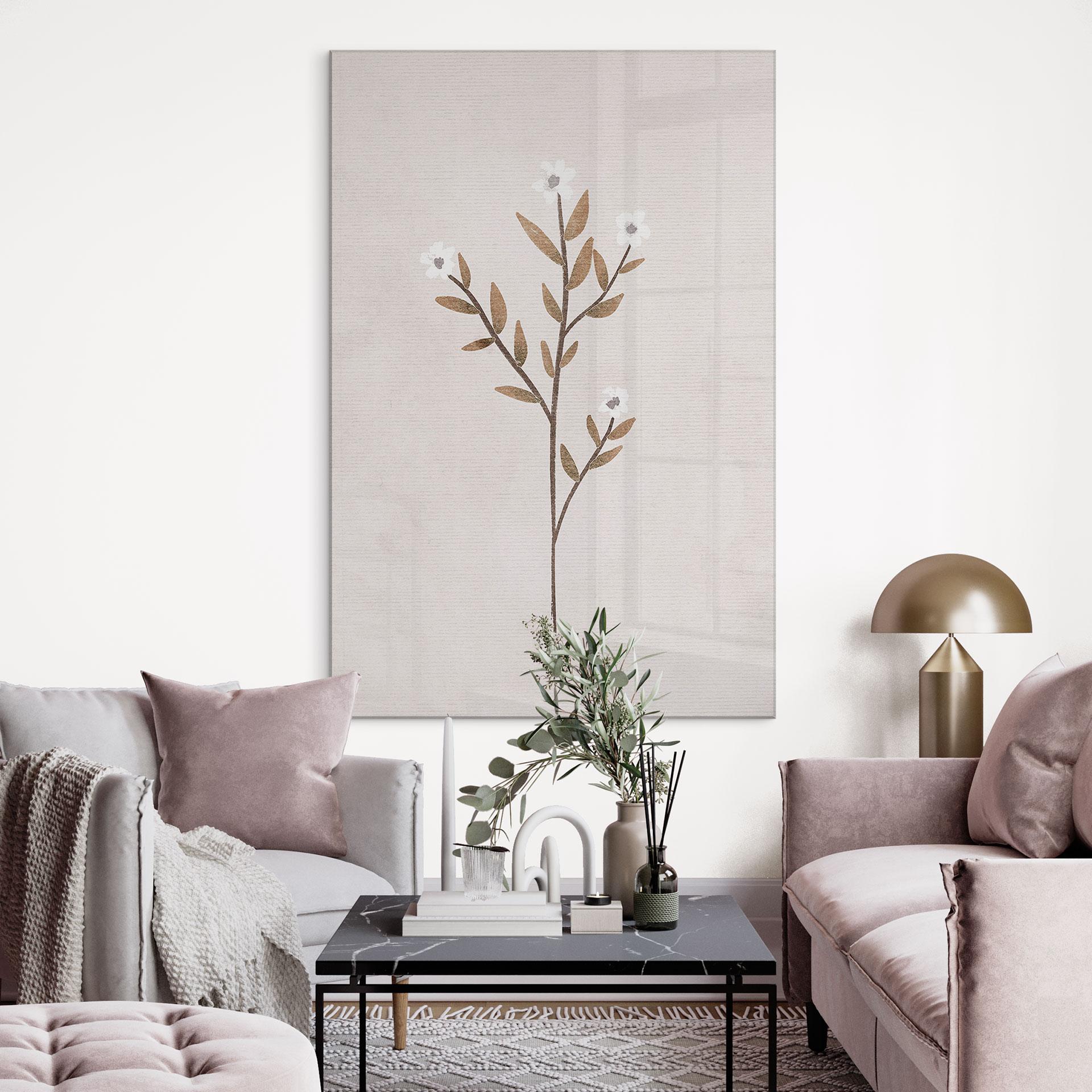Akrylbillede Blomster Illustration - Forget-me-not - Goed Blauw