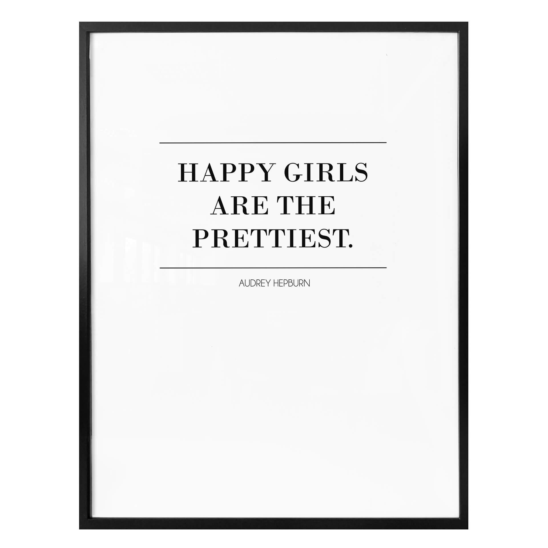 Póster Audrey Hepburn - Las chicas felices son las más guapas 02