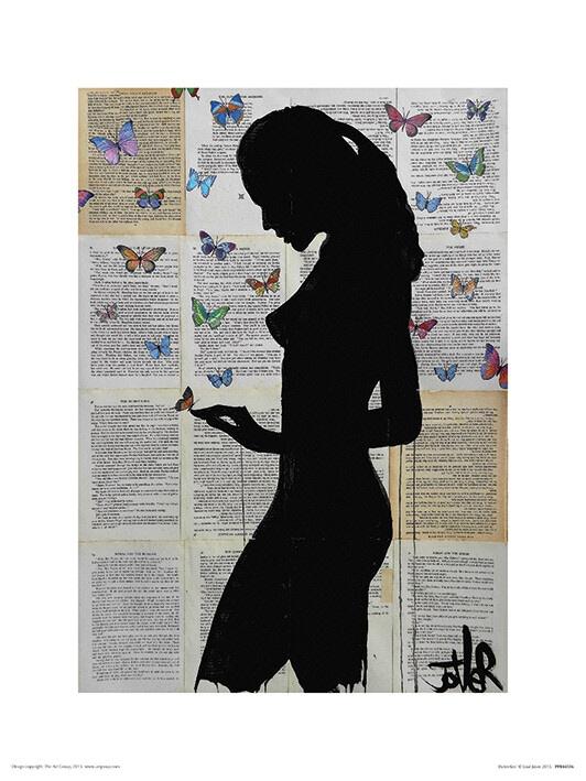 Plakat Loui Jover - Sommerfugle kunsttryk, Loui Jover (40 x 50 cm)