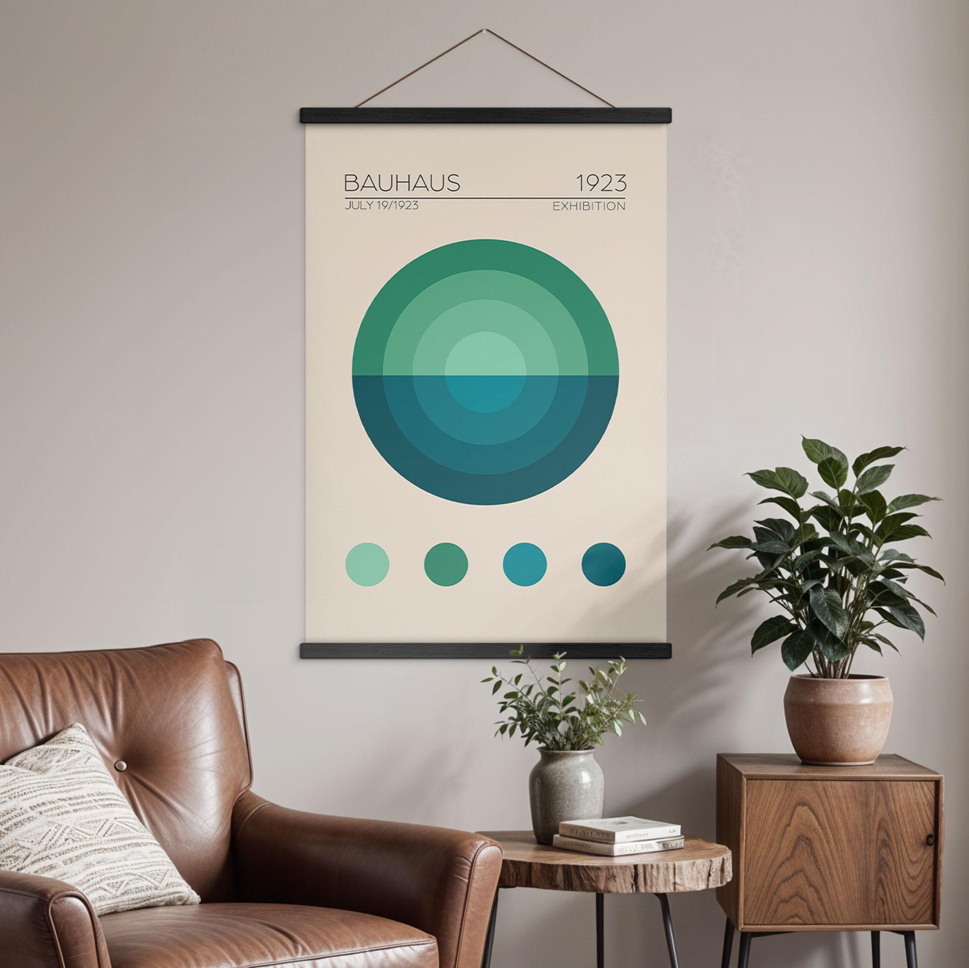 Tekstil plakat Bauhaus Mavi Daire - Tunaboylu