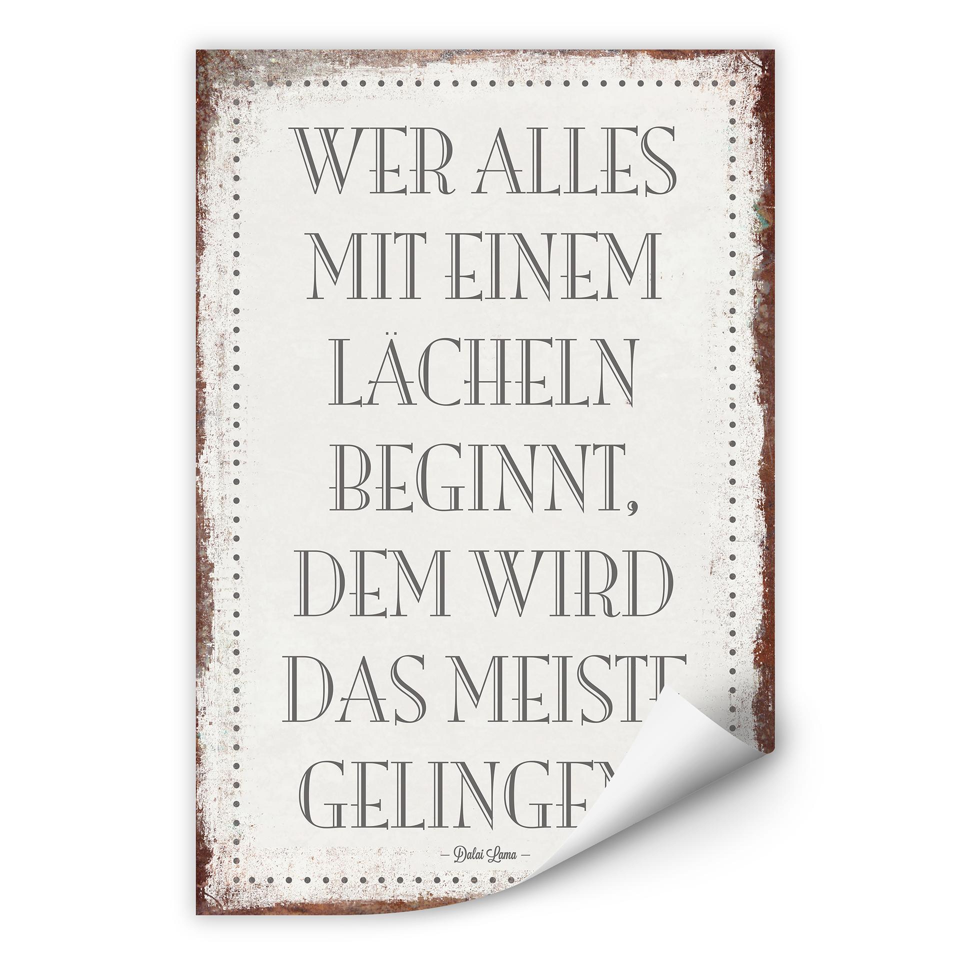 Wallprint Wer alles mit einem Lächeln beginnt, …