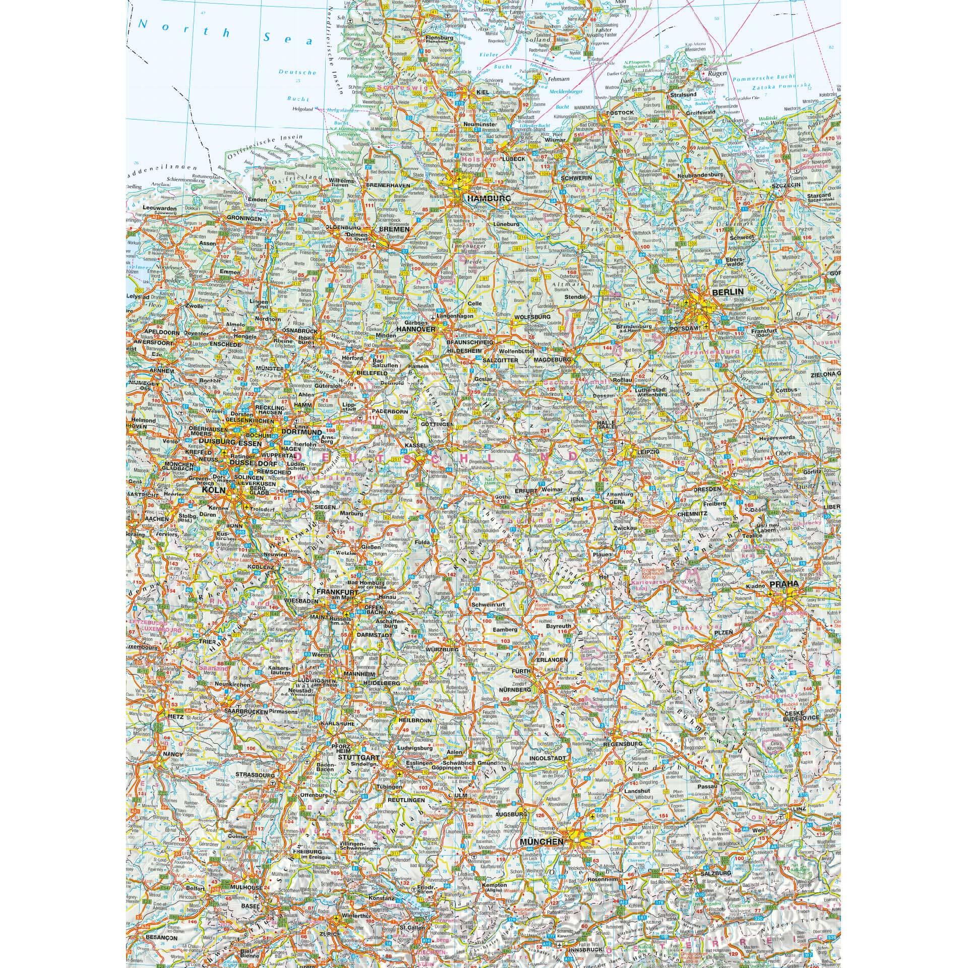 Fotobehang Falk - Routekaart van Duitsland