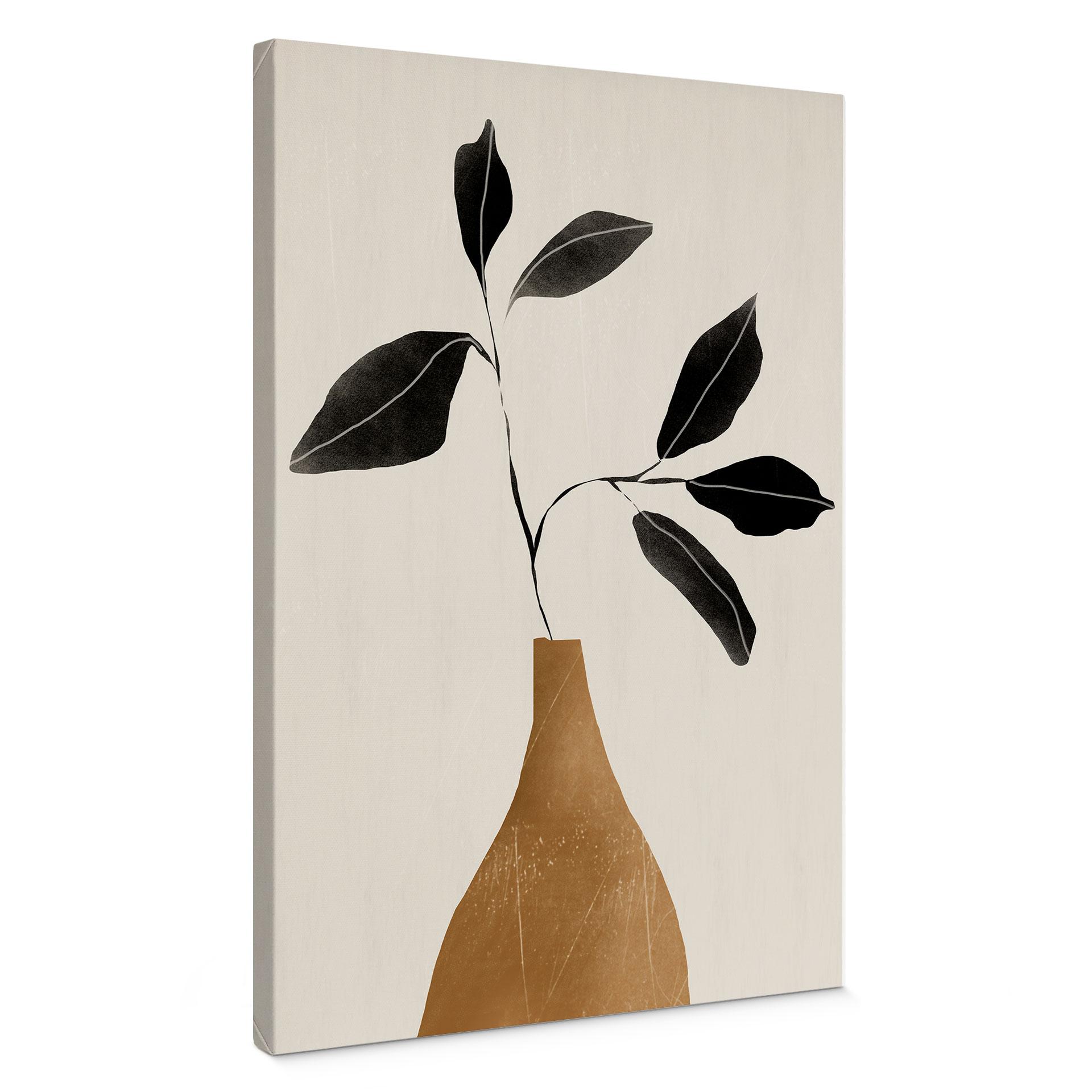Canvasbillede Gren i gylden vase - ThingDesign