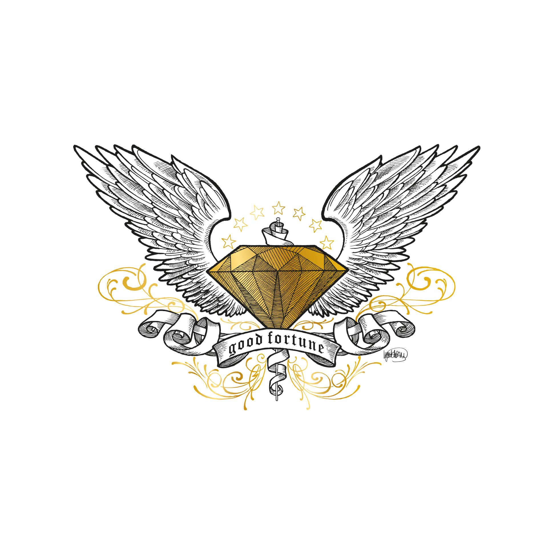 Wandtattoo LA Ink Diamant mit Flügeln
