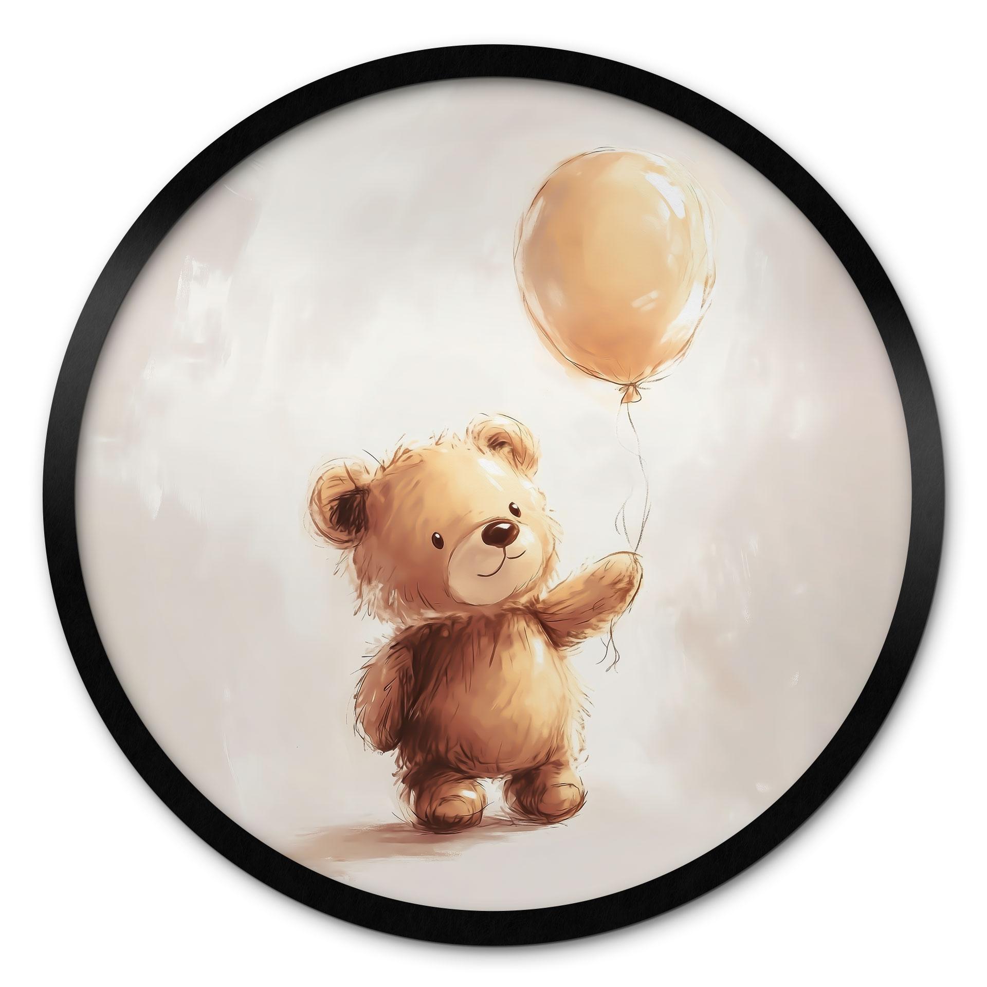 Plakat Lille bamse med ballon - Magnusson - Rund