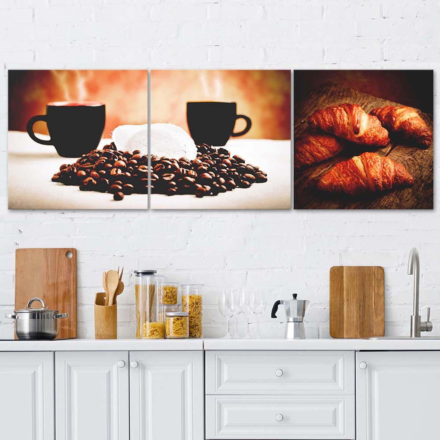 3 stykke lærredsprint, kaffekage