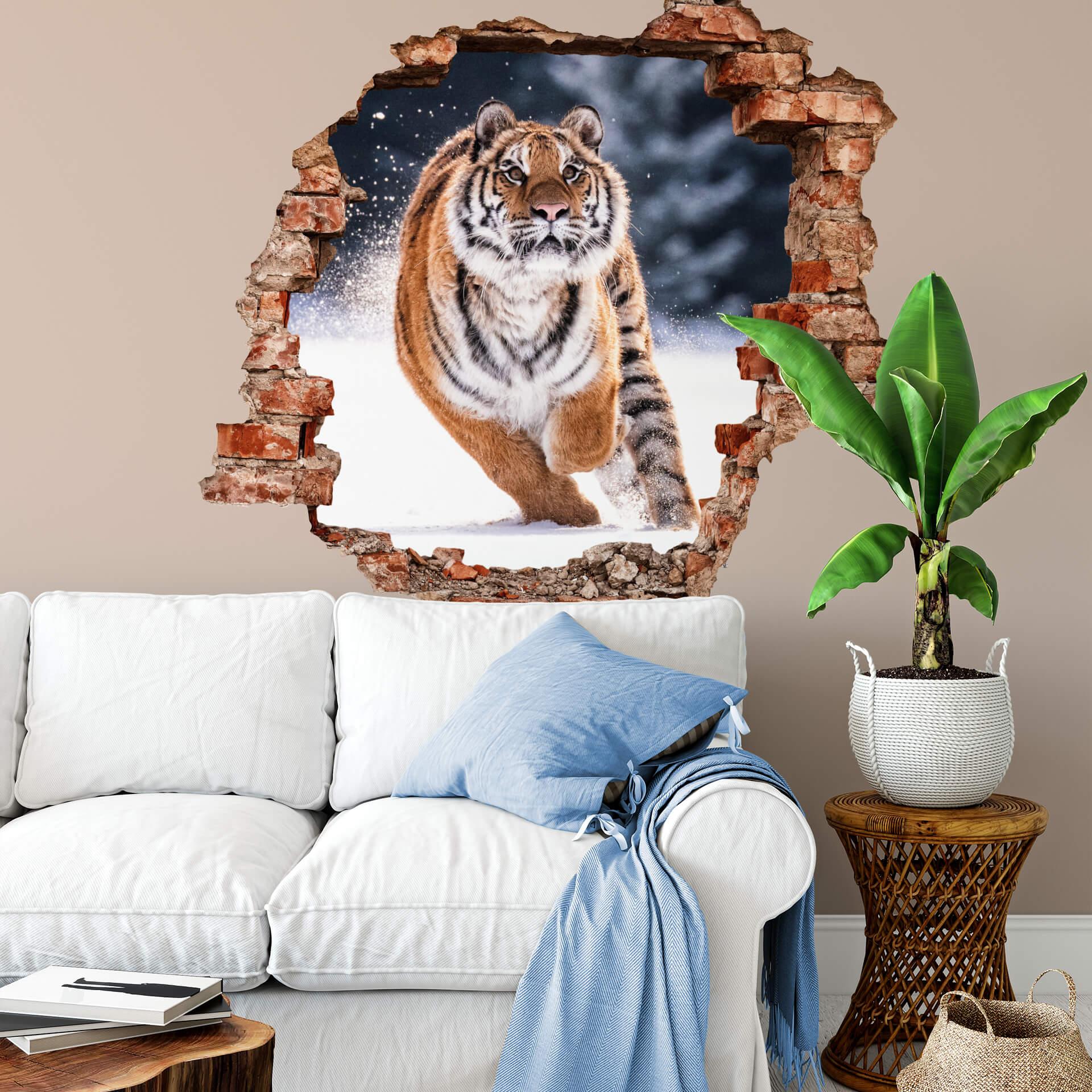 3D Wandtattoo van Duijn - Sibirischer Tiger im Schnee
