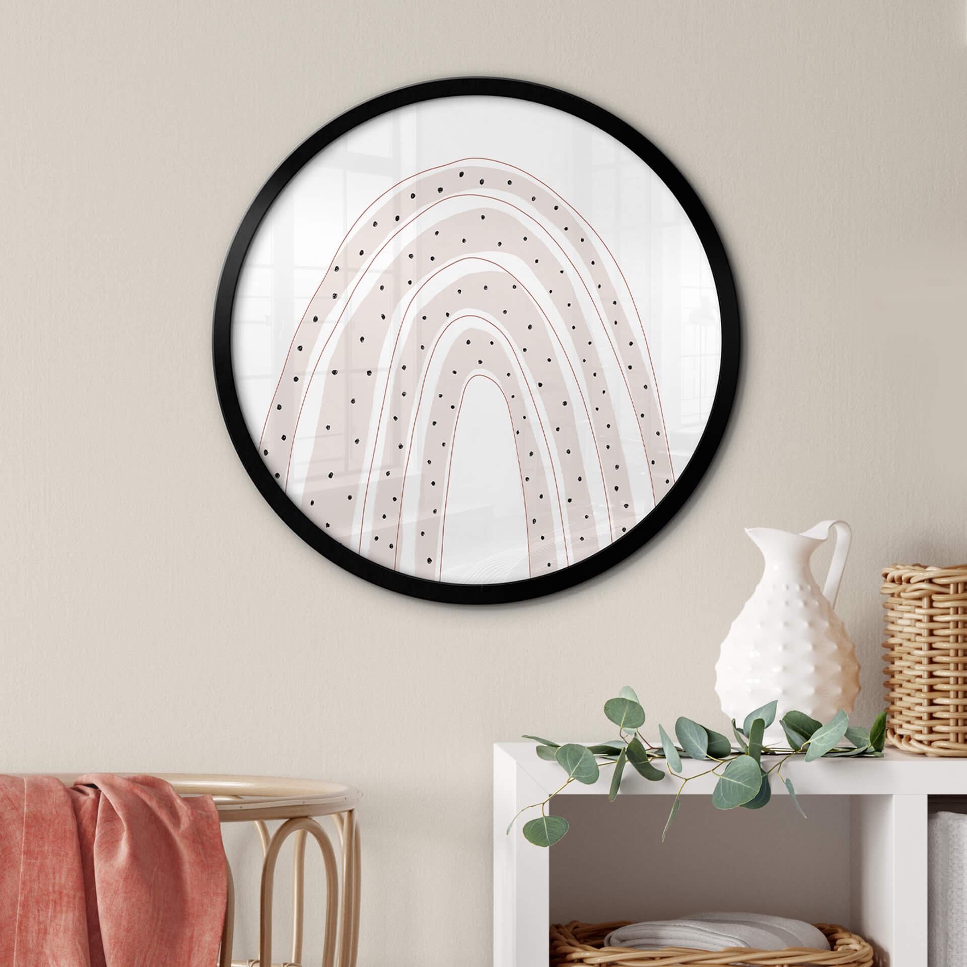 Poster uplusmestudio - Regenbogen mit Punkten - Rund