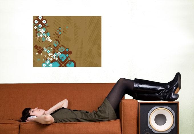 Muurprints Retrobloemen