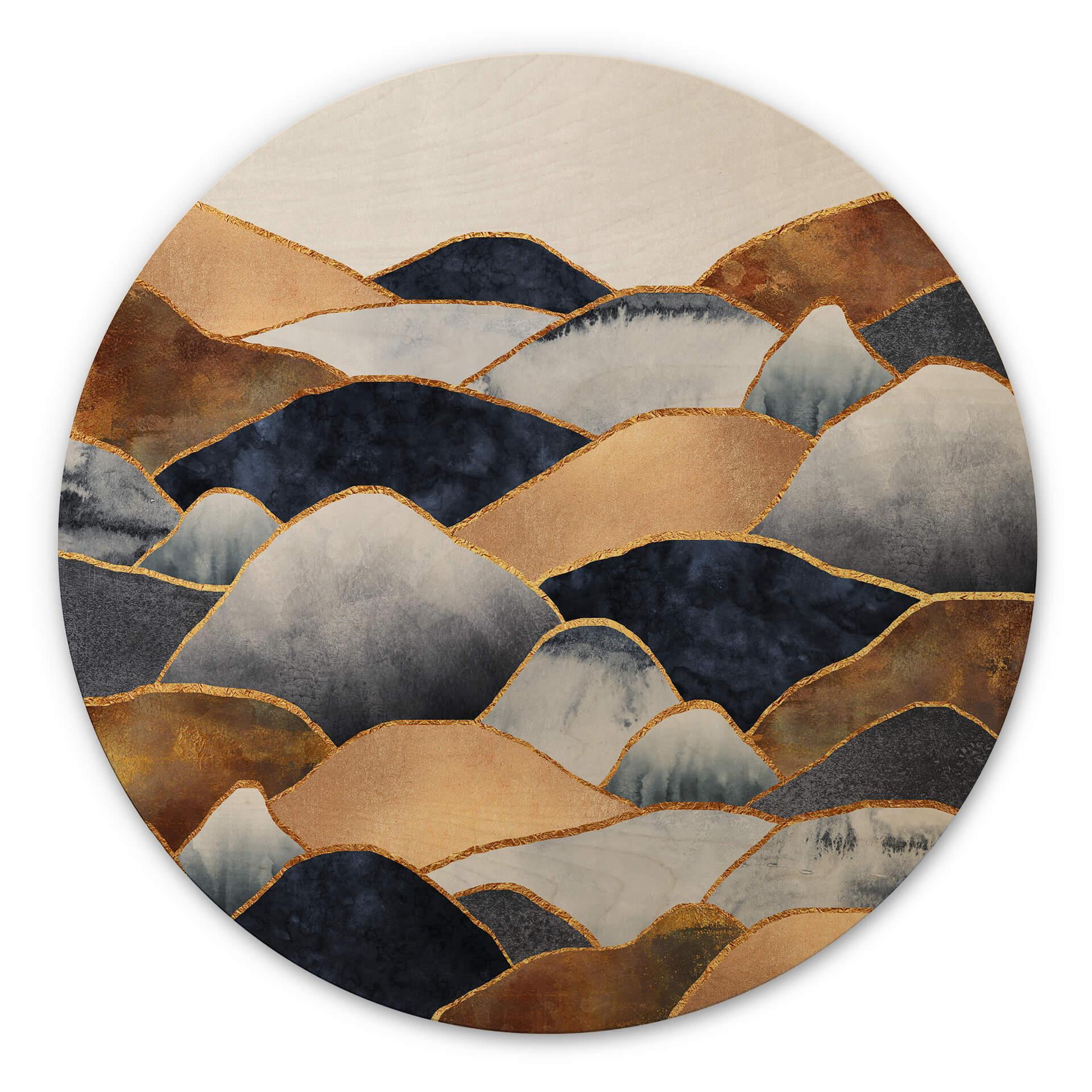 Fredriksson Billede af træ - Golden Hills - Rund