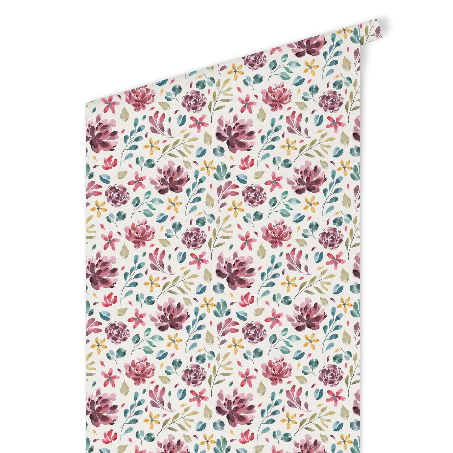 Patroonbehang – Aquarel Bloemen