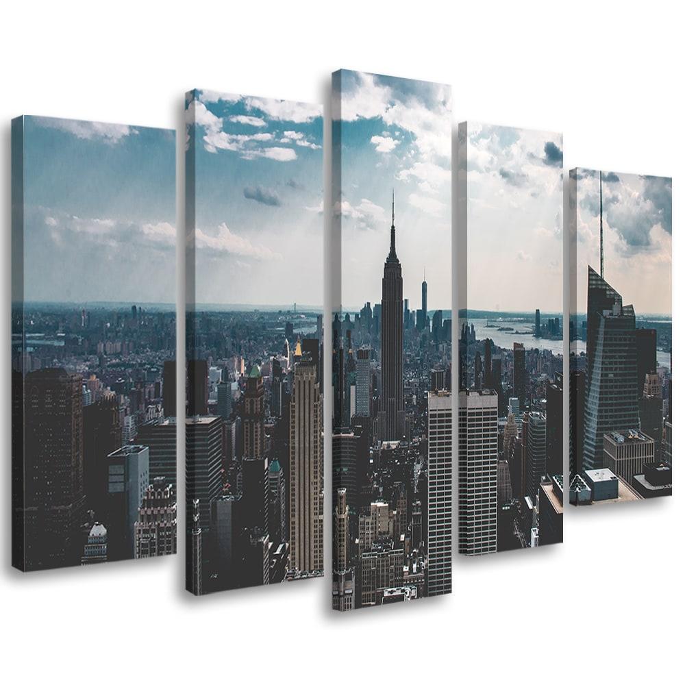5 stykke lærredstryk, New York City Panorama