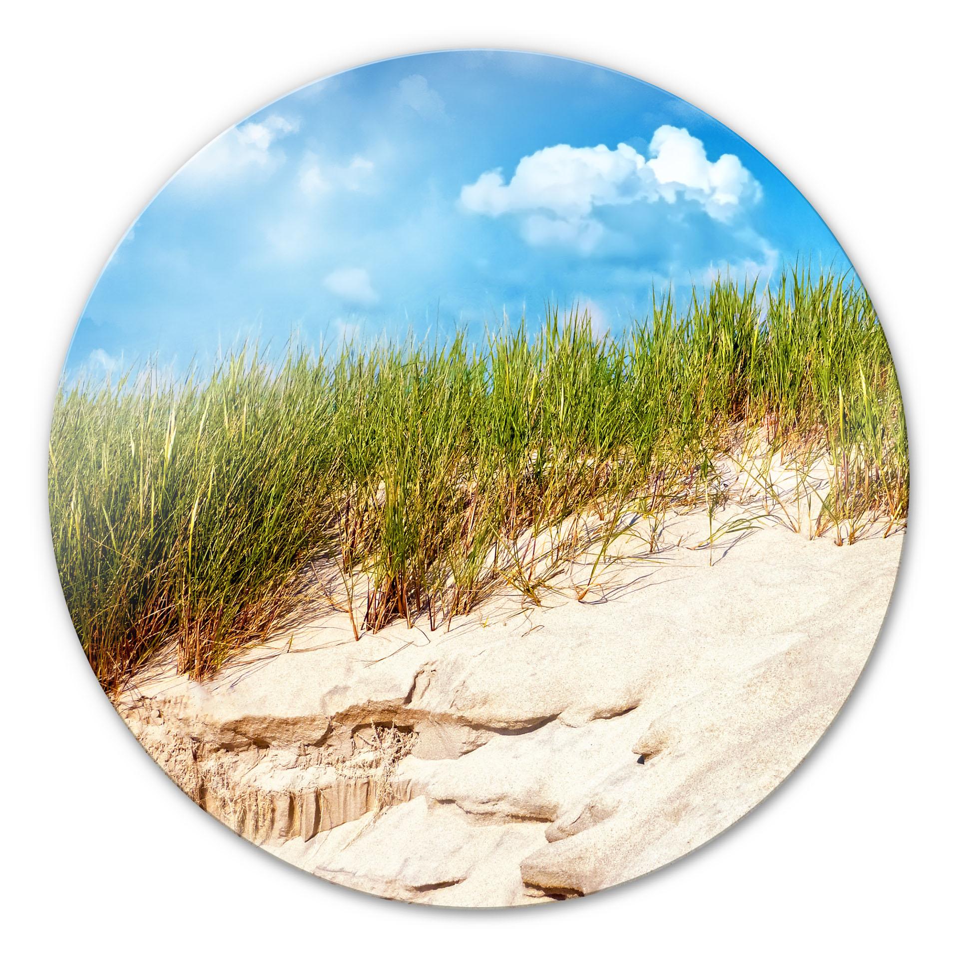 Tableau en verre - Dunes de la mer baltique - rond