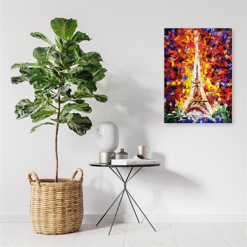 Canvasbillede, Eiffeltårnet abstrakt som malet
