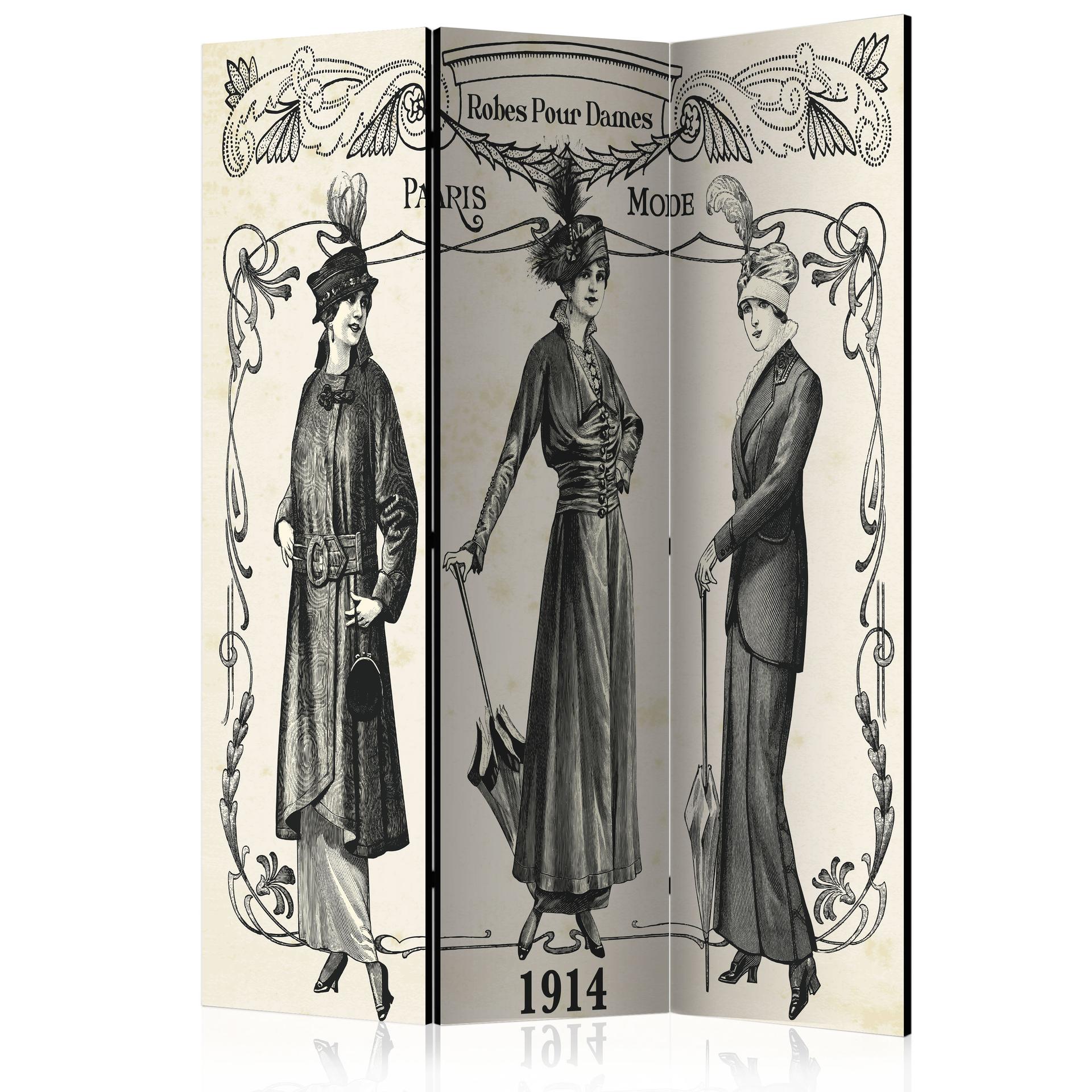 Screen room divider - Kjole 1914, 3-delt