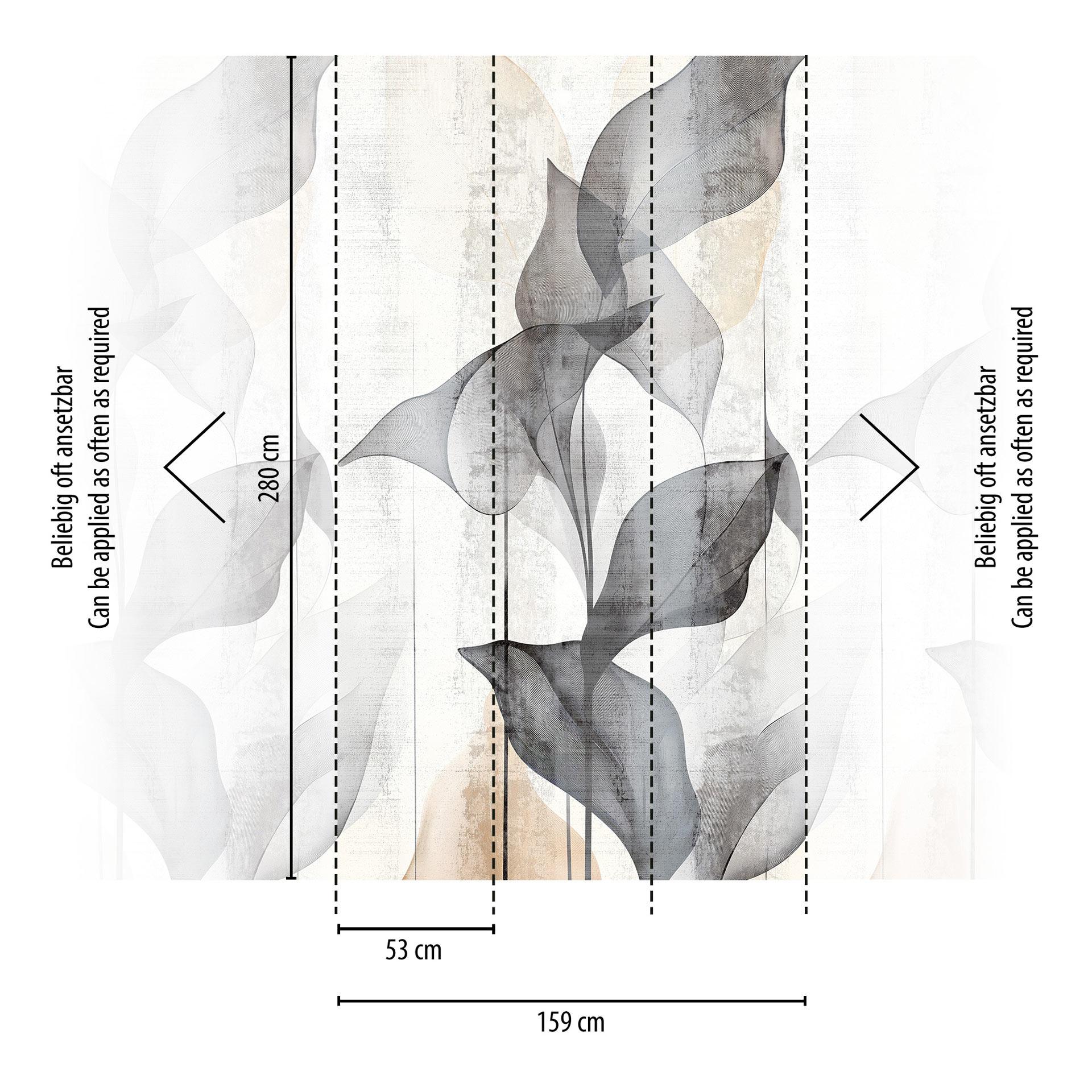 COSMOPOLITAN design behang muurschildering zwart wit beige - modern vliesbehang met monster