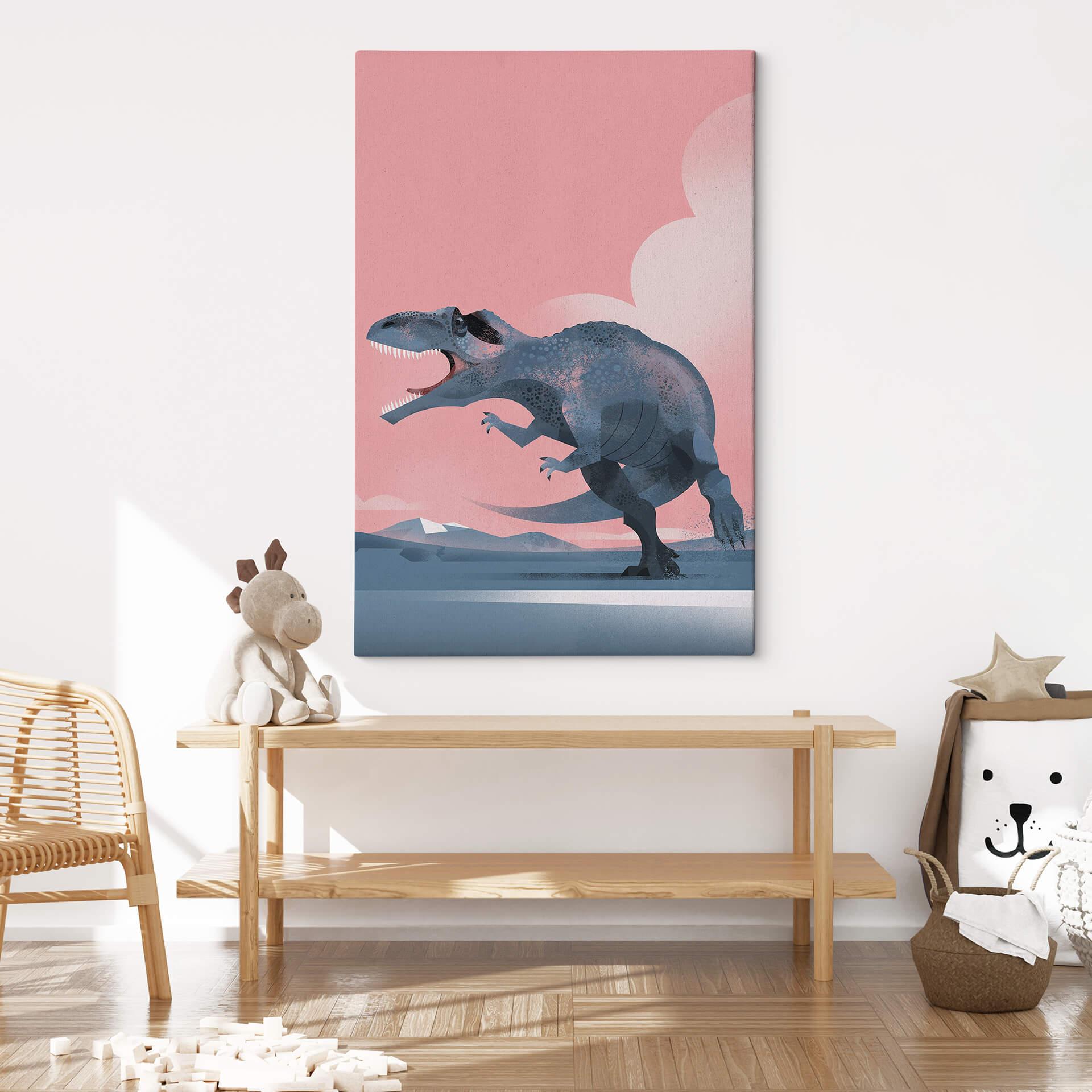 Leinwandbild Kinderzimmer - Dino Giganotosaurus - Braun