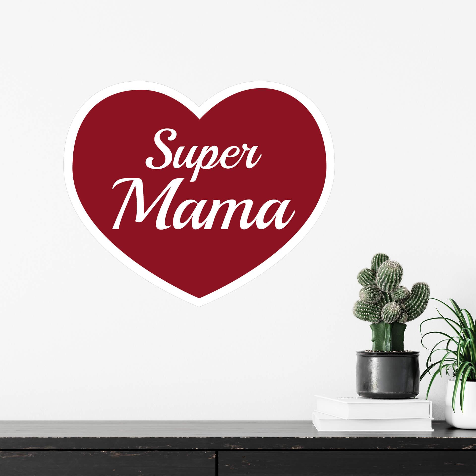 Wallsticker - Super Mama bordeaux
