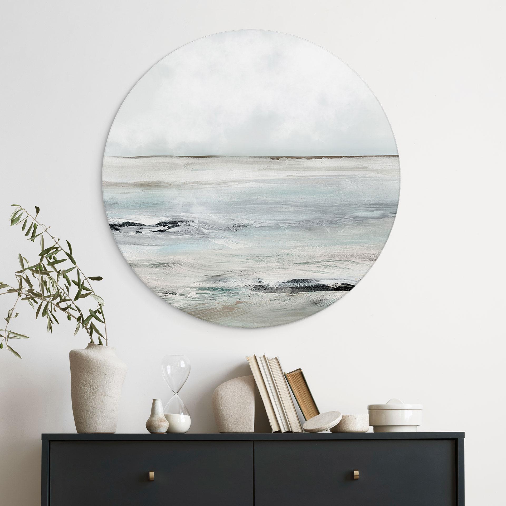 Vægcirkel Bølger ved Sandy Bay - Hobday – print på aluminium (Alu-Dibond)