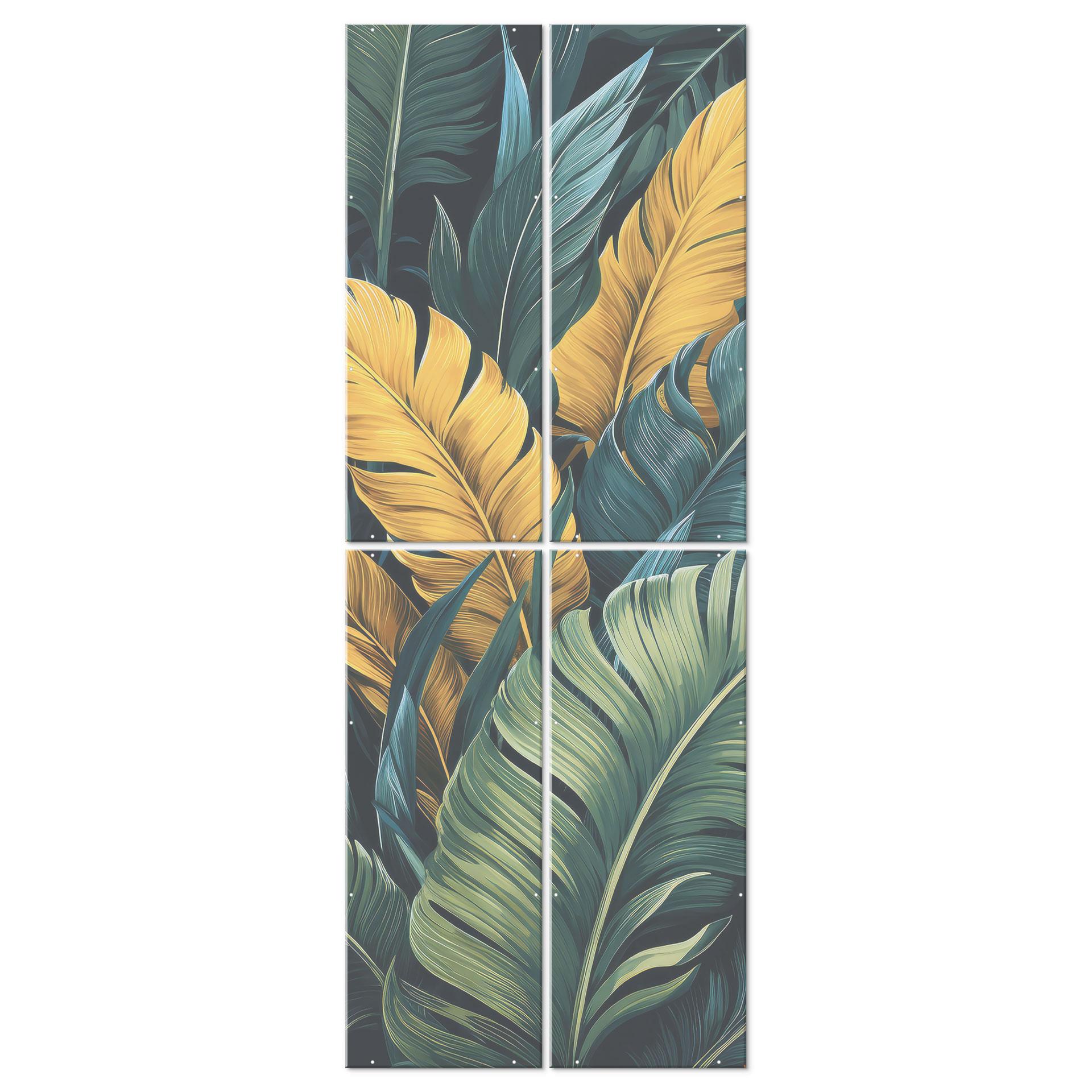 Separador de ambientes, biombo, pantalla de privacidad colgante Hojas de palmera de colores - Jaszke