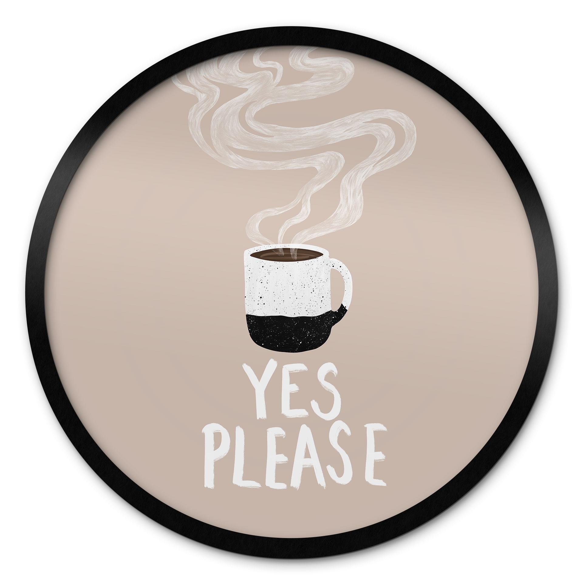 Plakat Varm kop kaffe om morgenen - EMELIEmaria - Round