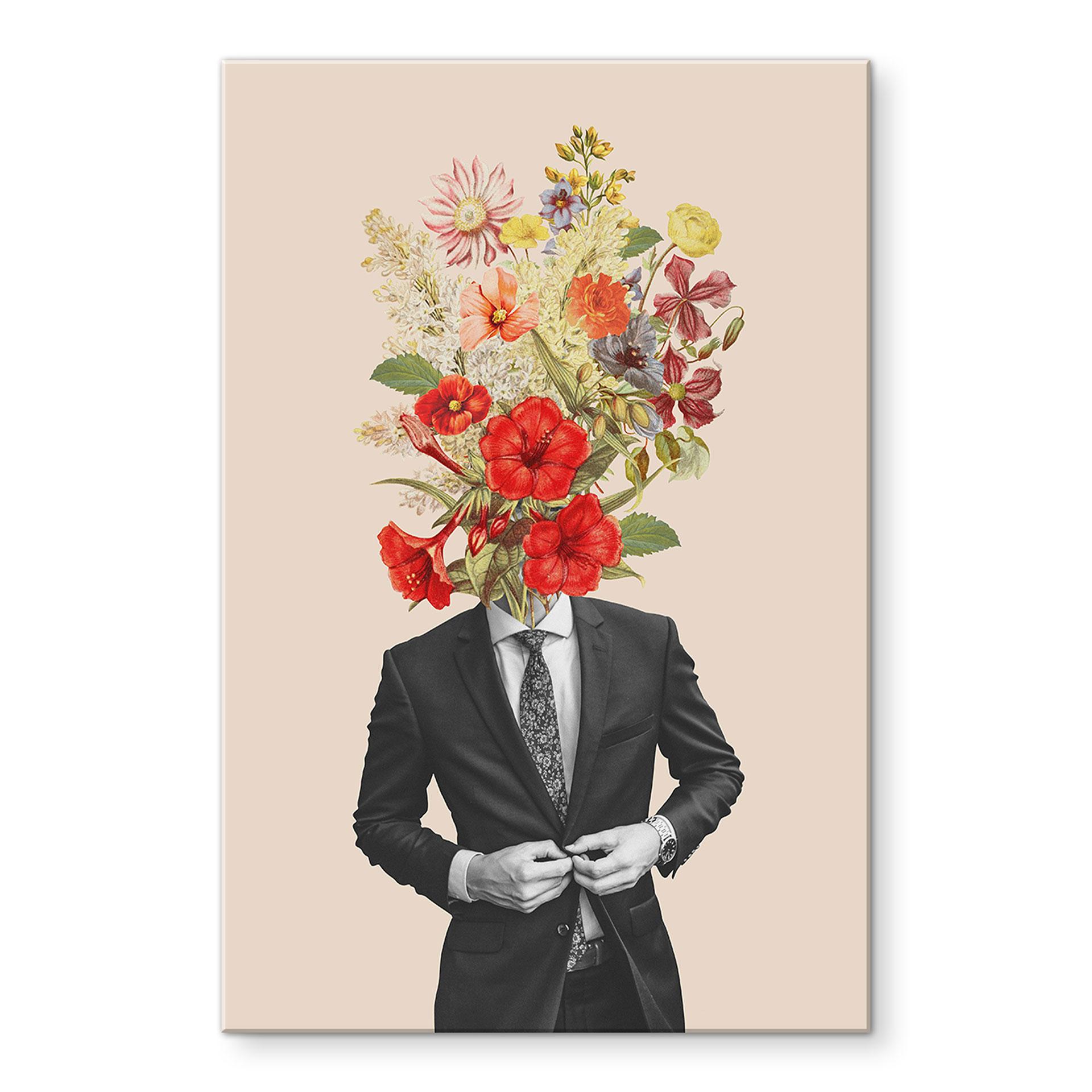Akrylbillede Mand i jakkesæt med vilde blomster - Frida Floral Studio